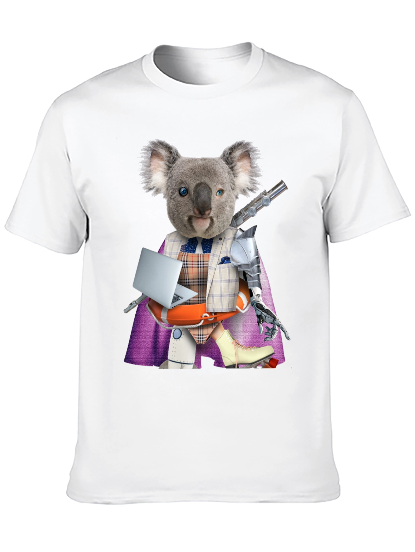 Black Koala Robot T-Shirt - Unique Graphic Tee view 10