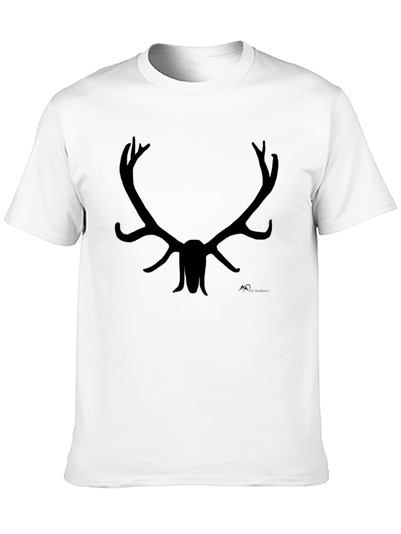 Black Antler Silhouette Black T-Shirt view 10