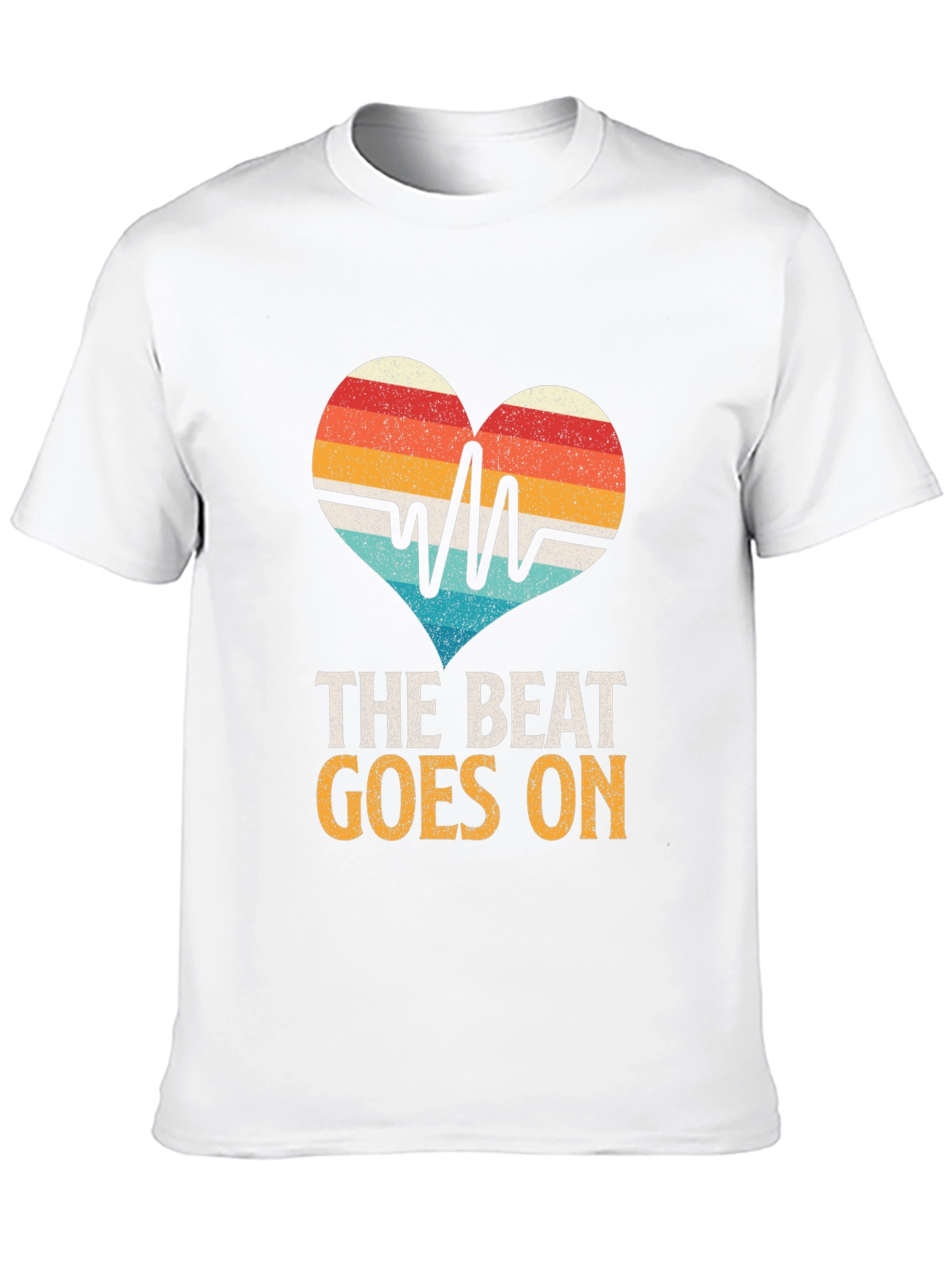 Black The Beat Goes On Heartbeat T-Shirt view 10