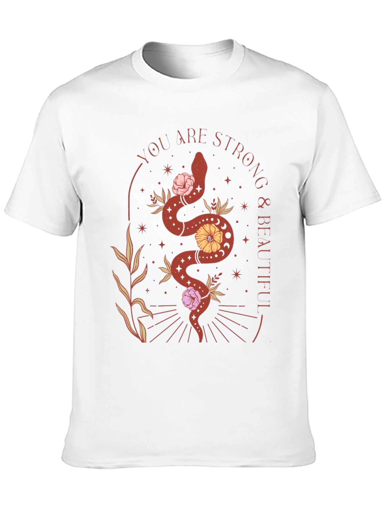 Black Strong & Beautiful Snake Graphic T-Shirt view 10