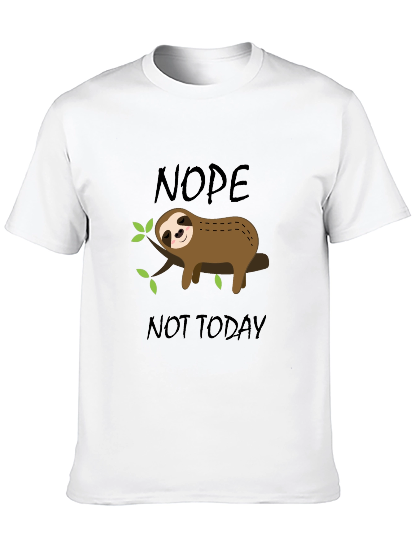 Black Nope Not Today Sloth Graphic T-Shirt view 10