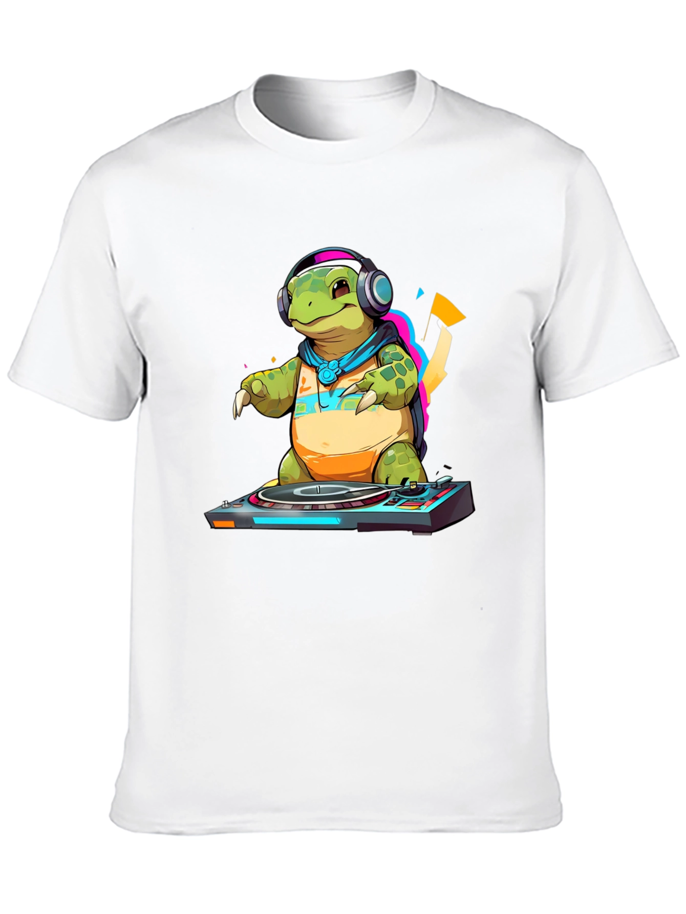 Black DJ Turtle Graphic Tee - Cool Animal T-Shirt view 10