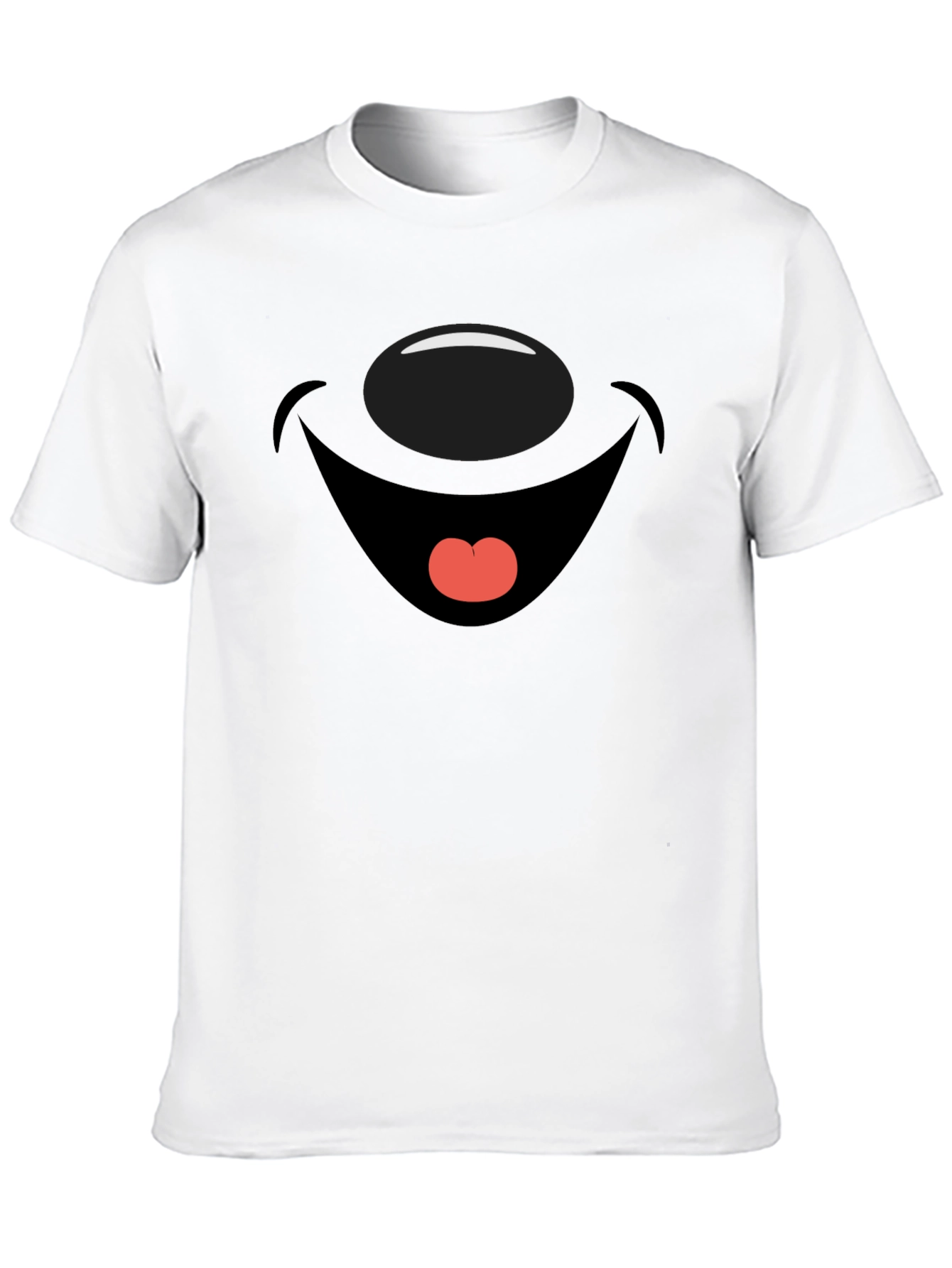 Black Cartoon Face Graphic Print Black T-Shirt view 10