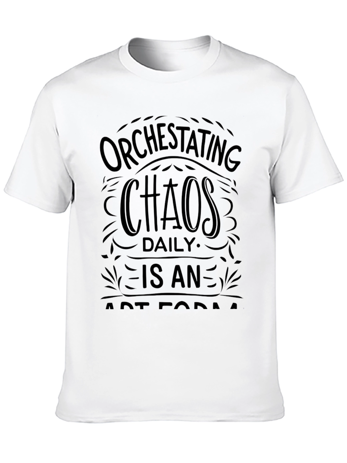 Black Orchestrating Chaos Daily T-Shirt - Black Graphic Tee view 10