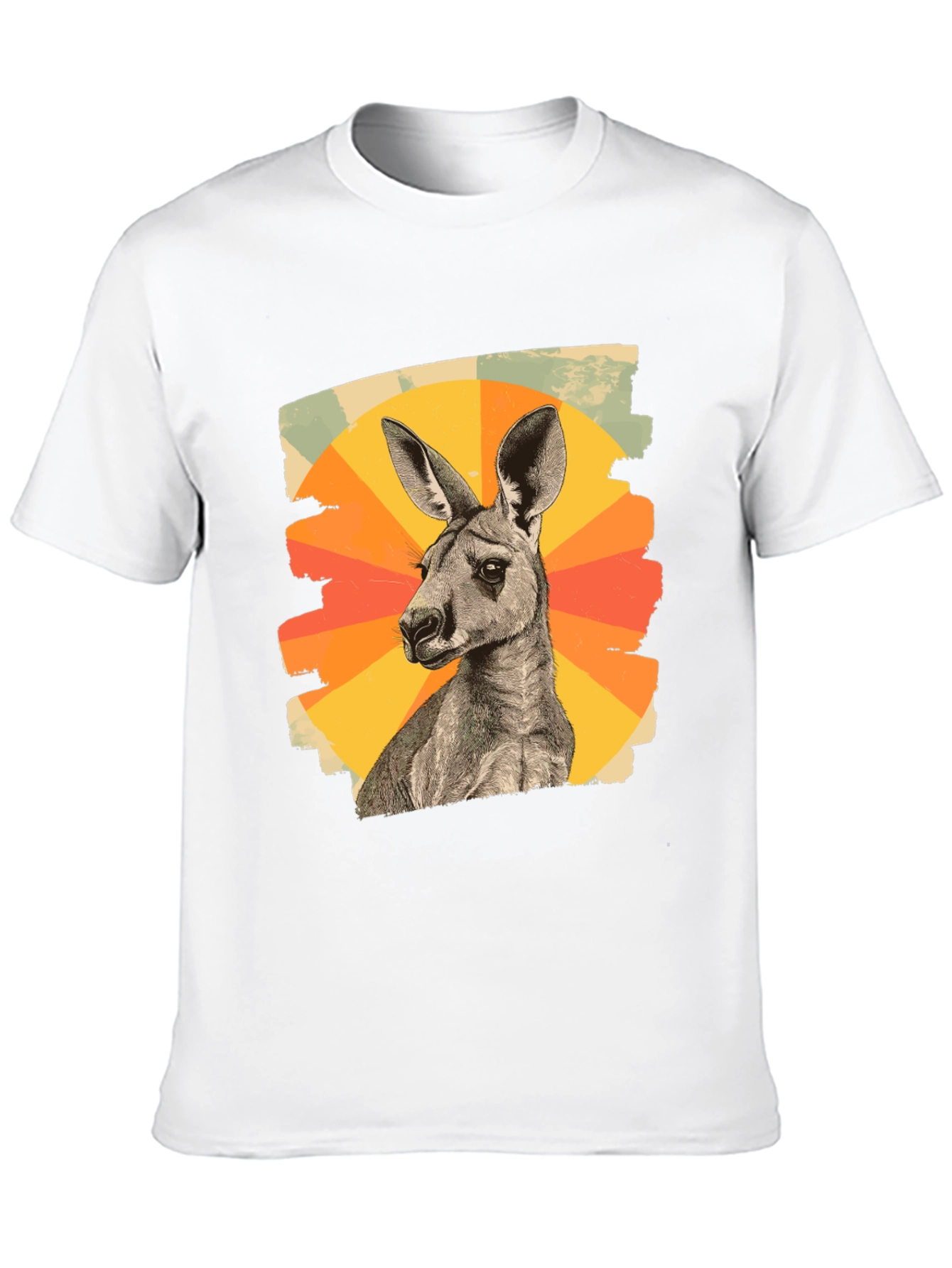 Black Retro Kangaroo Graphic Tee - Black Cotton Blend view 10