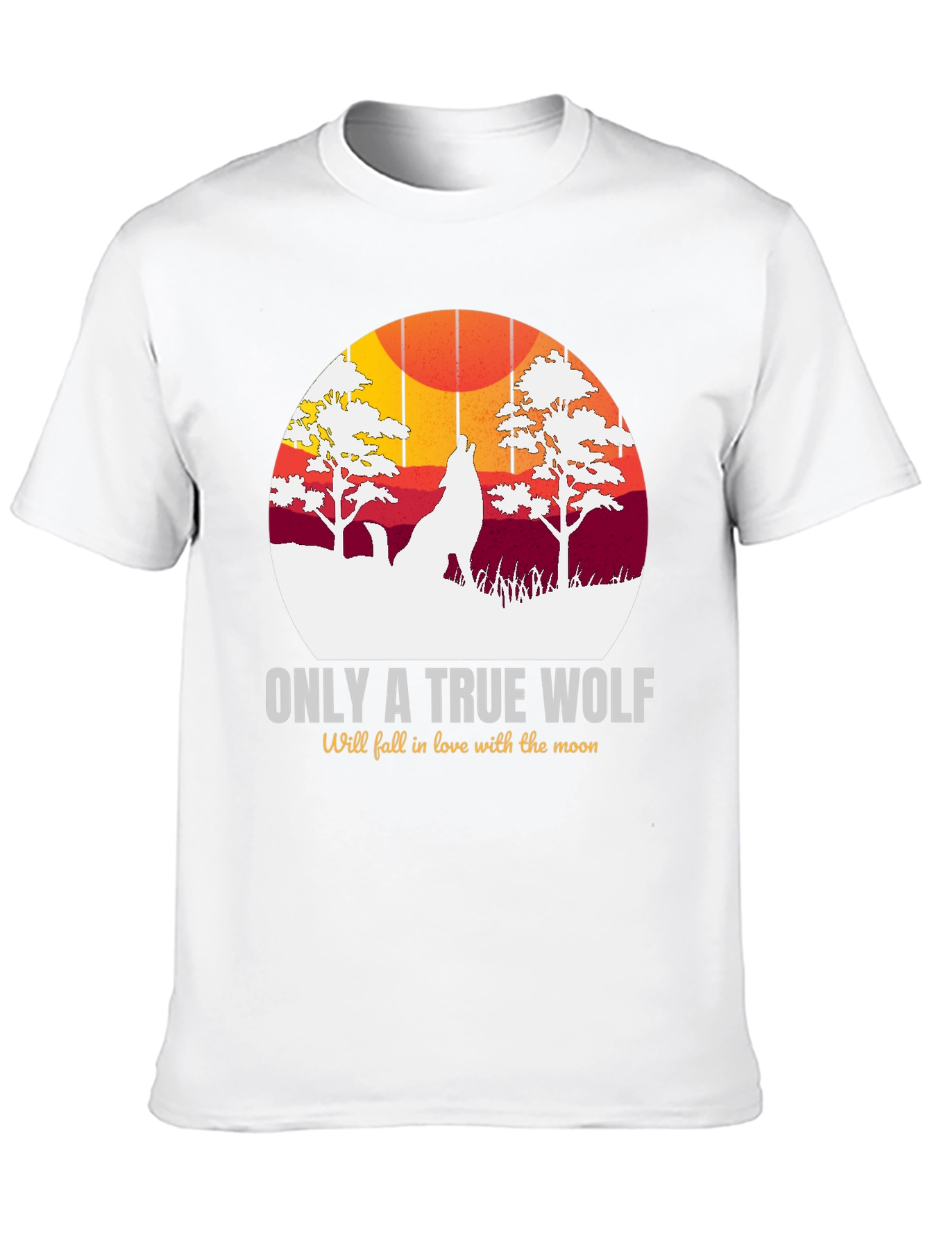 Black True Wolf Graphic Tee - Moon Lover Design view 10