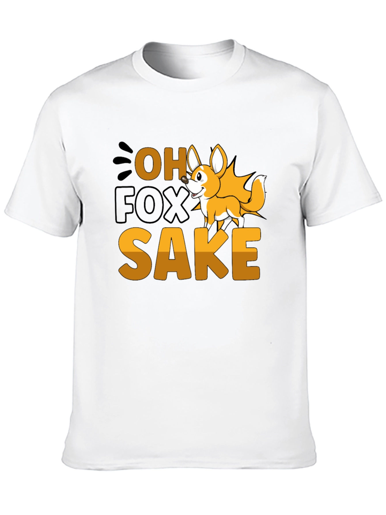 Black Oh Fox Sake T-Shirt - Funny Animal Pun Tee view 10