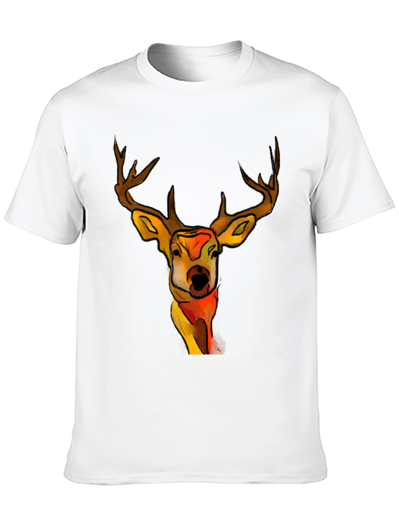 Black Deer Graphic Black T-Shirt - Unique Animal Tee view 10