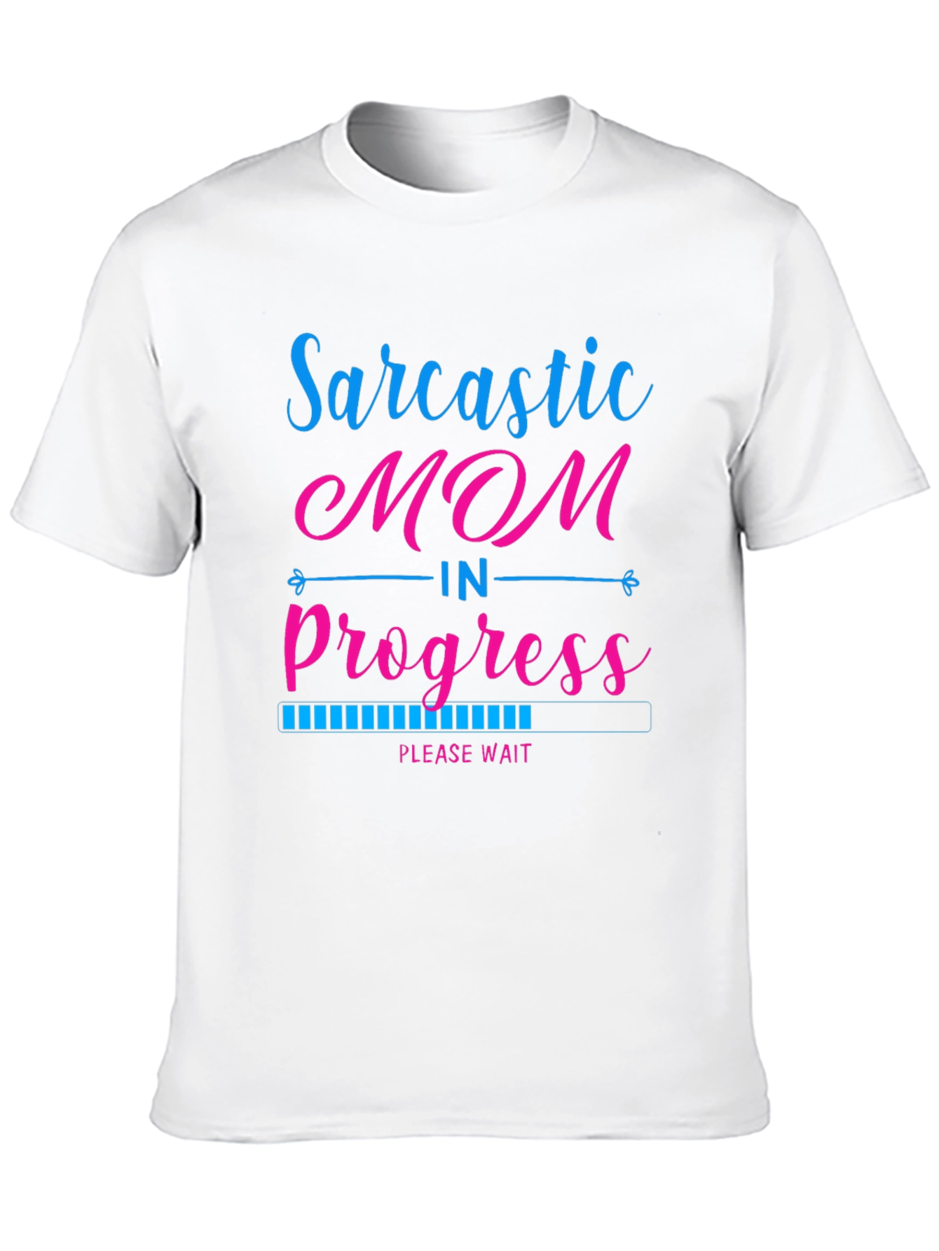 Black Sarcastic Mom in Progress Black T-Shirt view 10