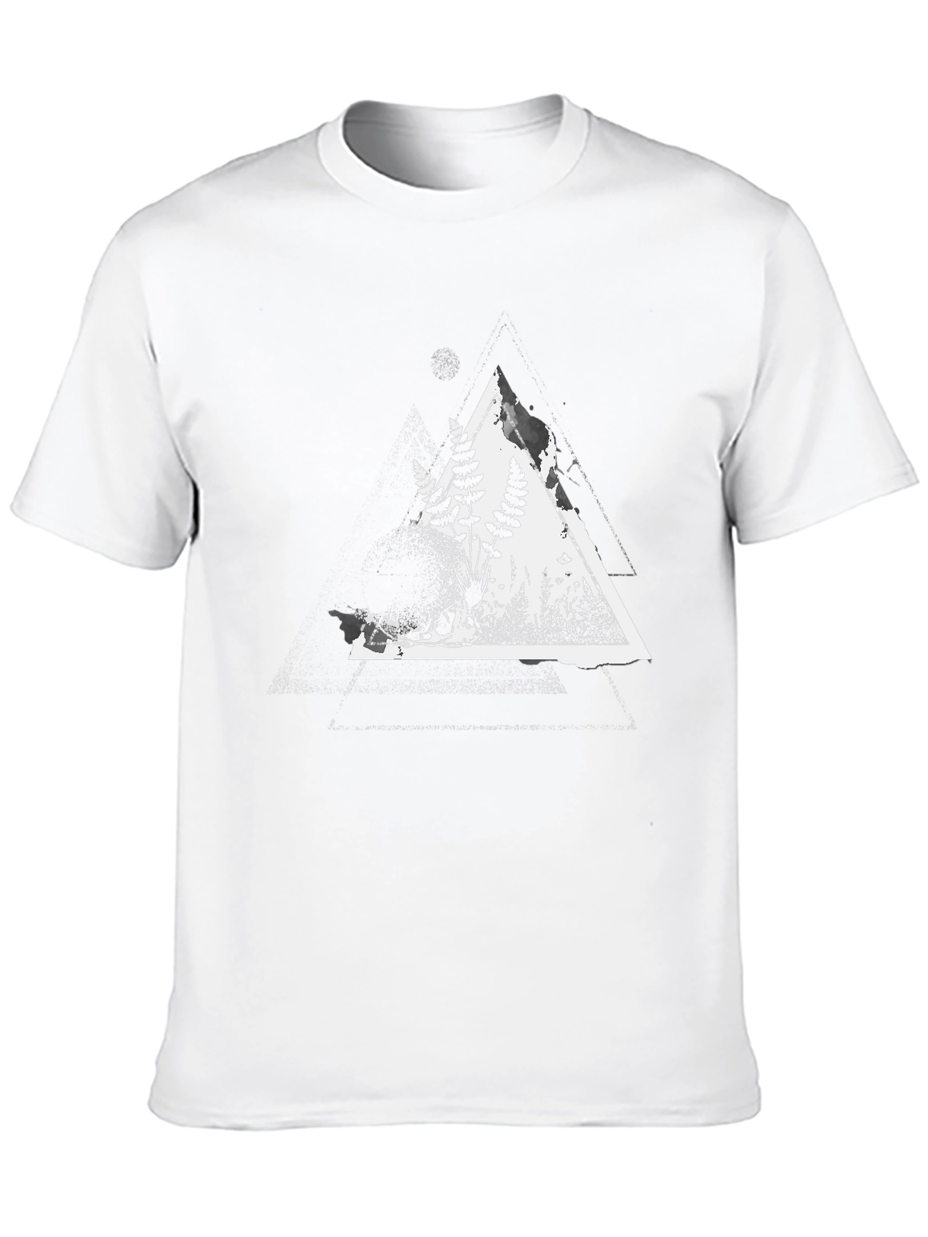 Black Nature Triangle Graphic Tee - Men's Black Cotton T-Shirt view 10