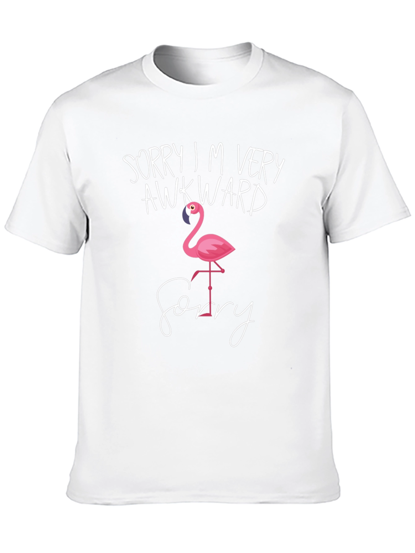 Black Awkward Flamingo Graphic Tee - Unisex Soft Cotton T-Shirt view 10