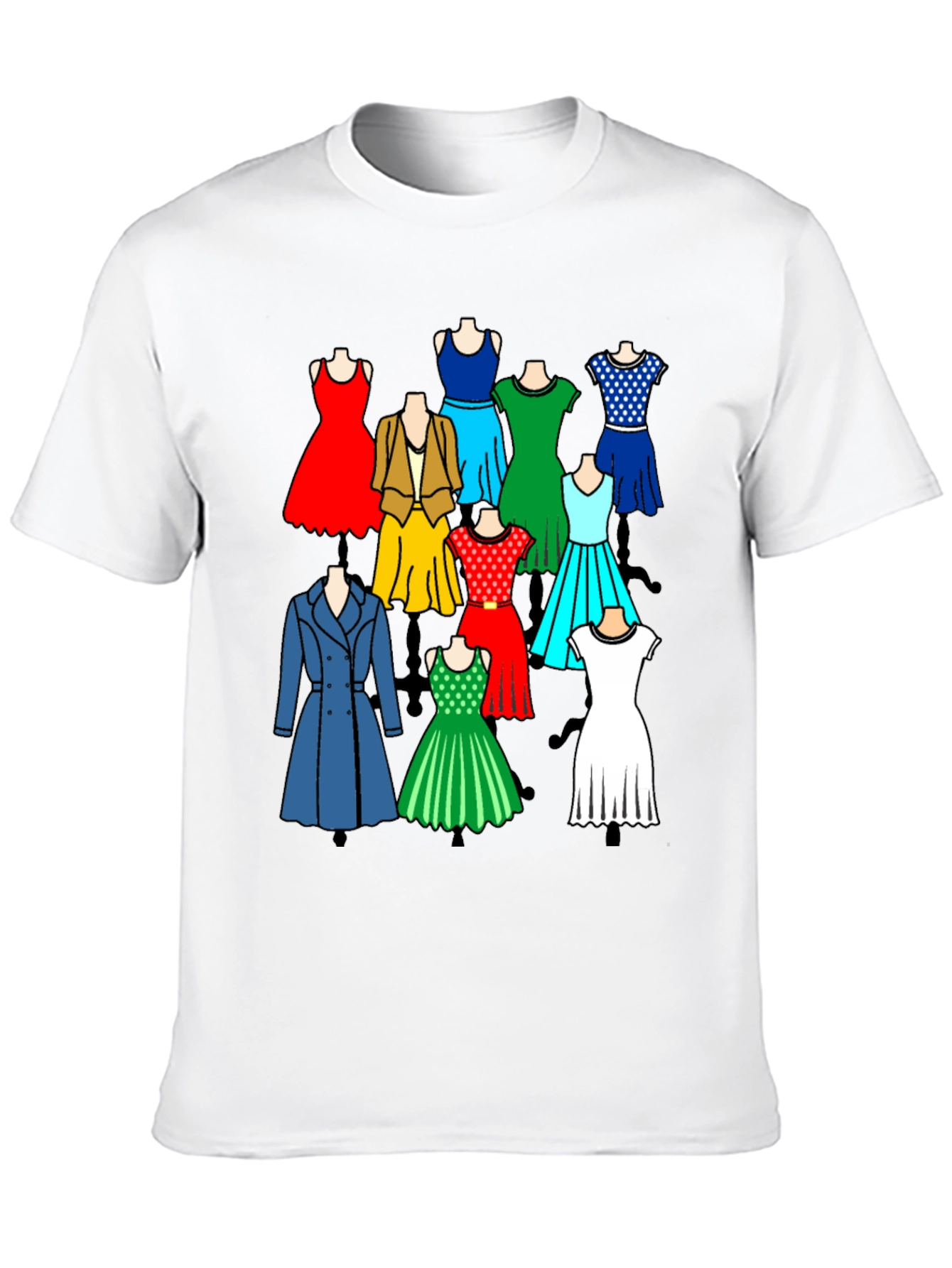 Black Colorful Dresses Graphic Tee view 10