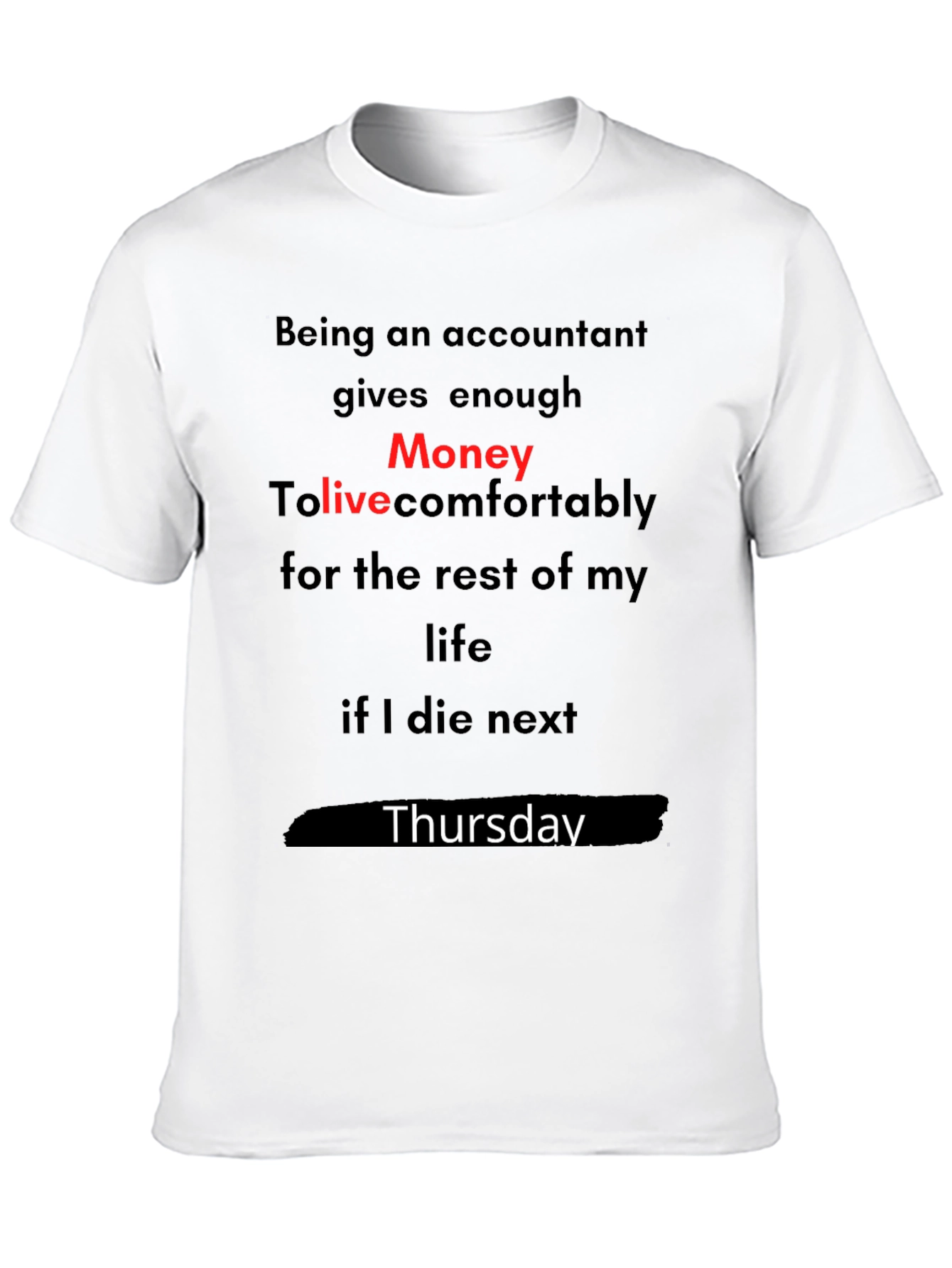 Black Accountant Money Thursday Graphic T-Shirt view 10
