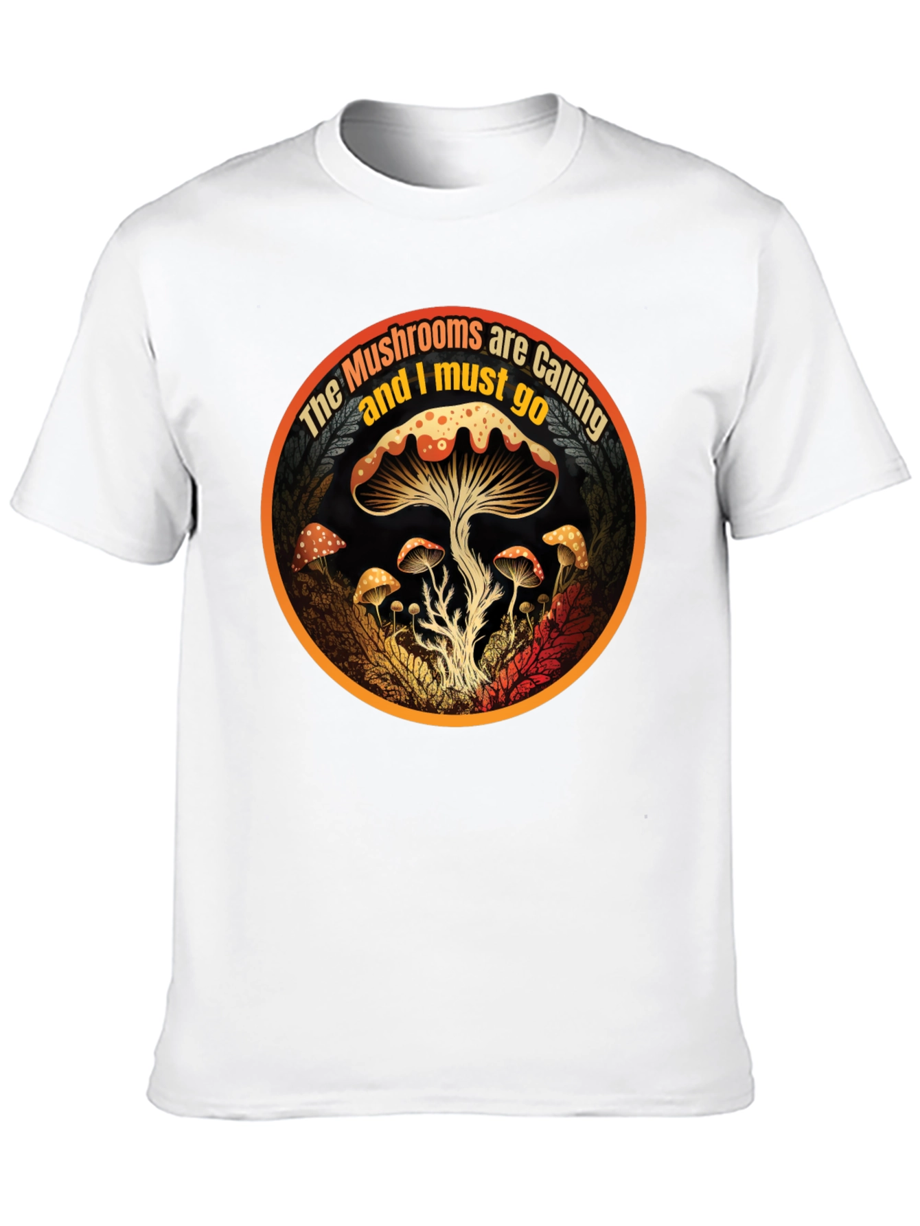Black Mushroom Calling T-Shirt - Nature Lover Apparel view 10