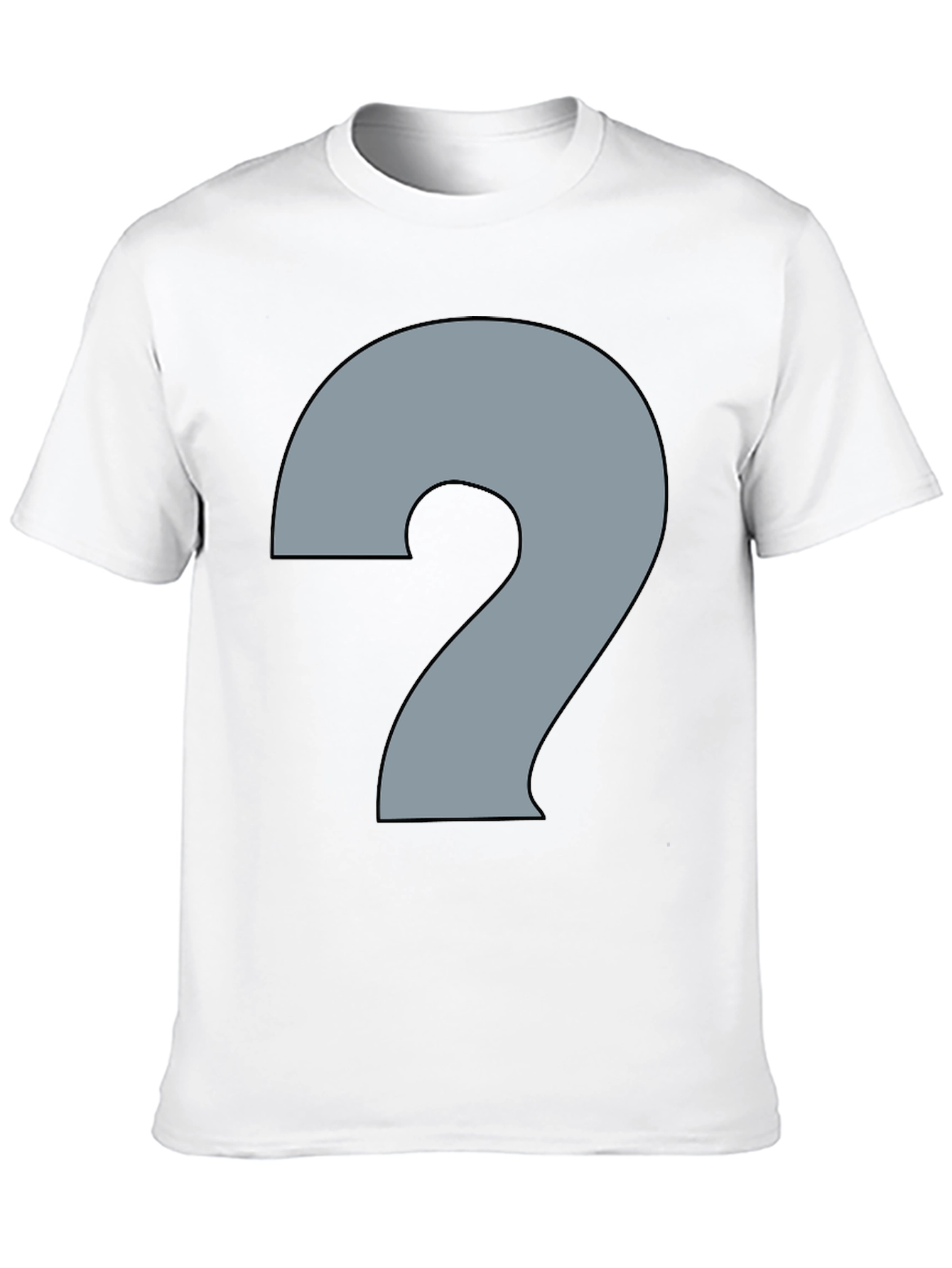 Black Men's Black T-Shirt with Question Mark Graphic view 10