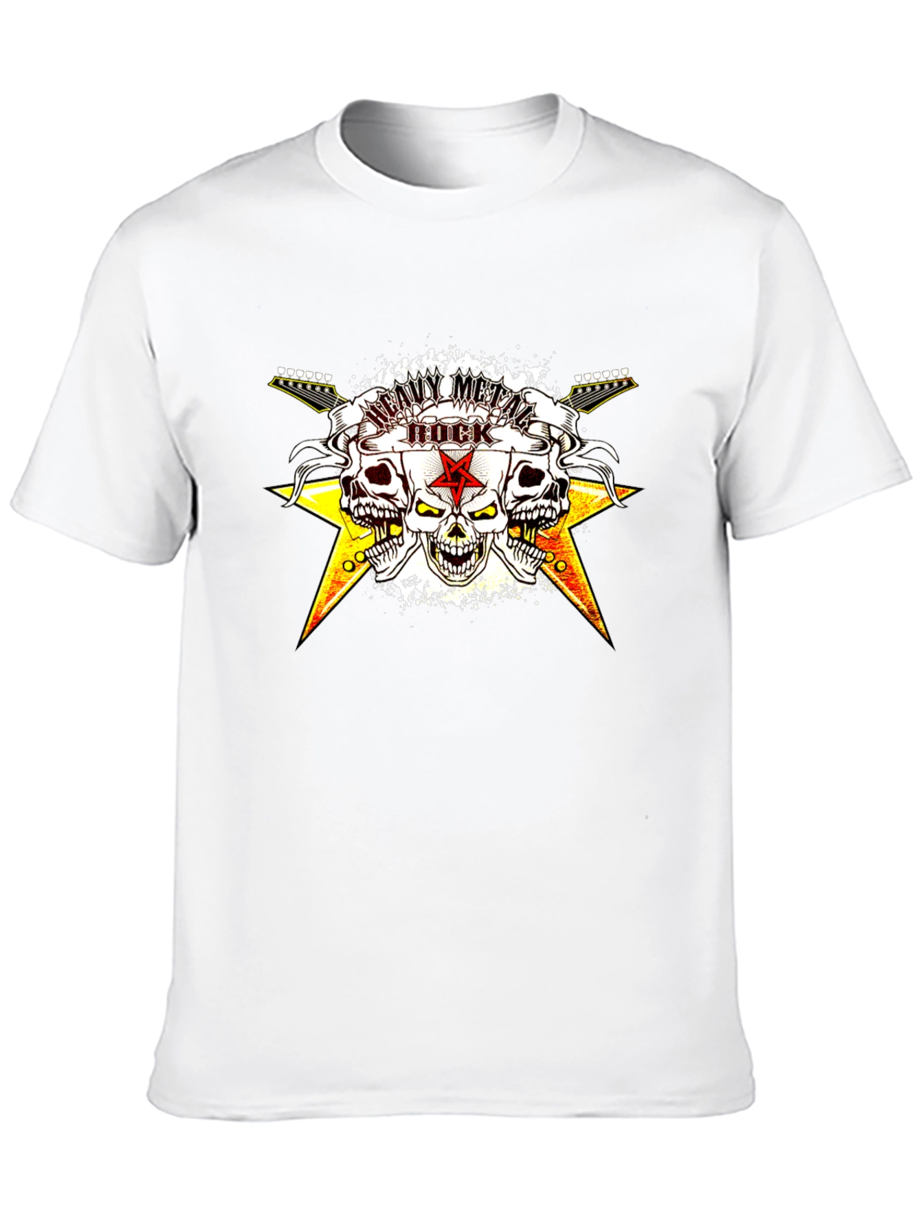 Black Heavy Metal Rock Skull Graphic T-Shirt view 10