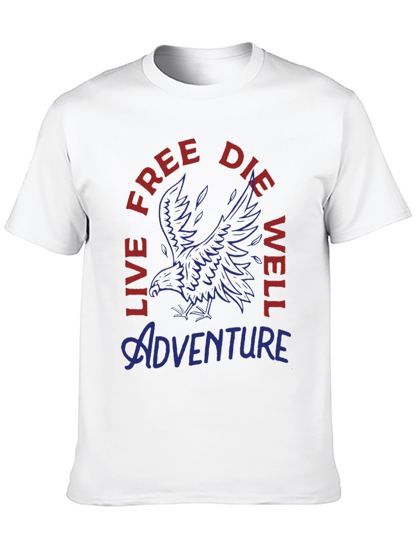 Black Adventure Eagle Graphic Print Men's T-Shirt view 10
