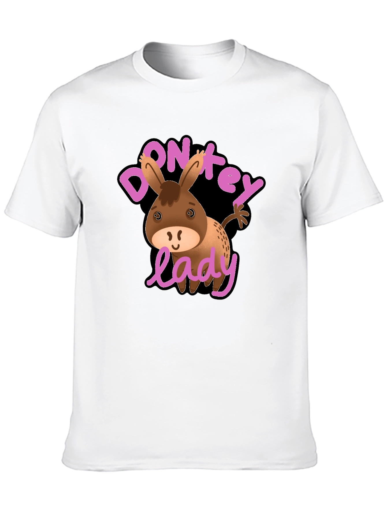 Black Donkey Lady Graphic T-Shirt, Novelty Humor Tee view 10