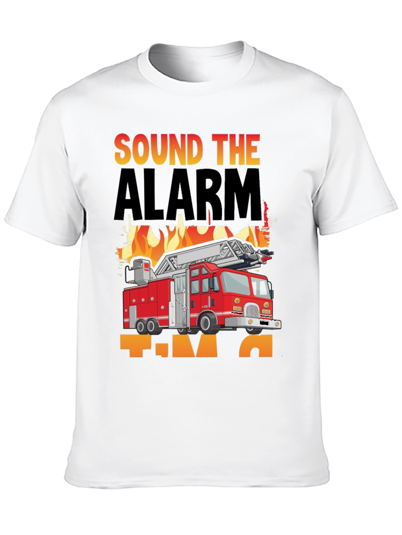 Black Sound the Alarm Fire Truck T-Shirt view 10
