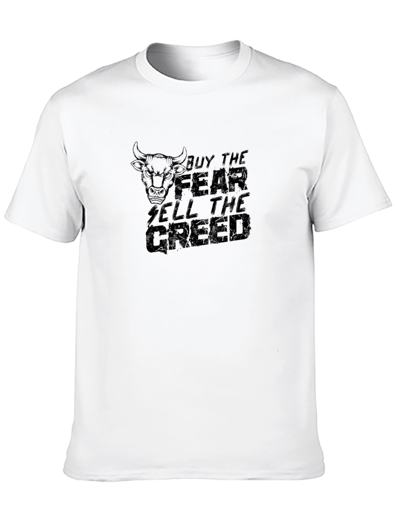Black Buy the Fear, Sell the Greed Graphic Tee view 10