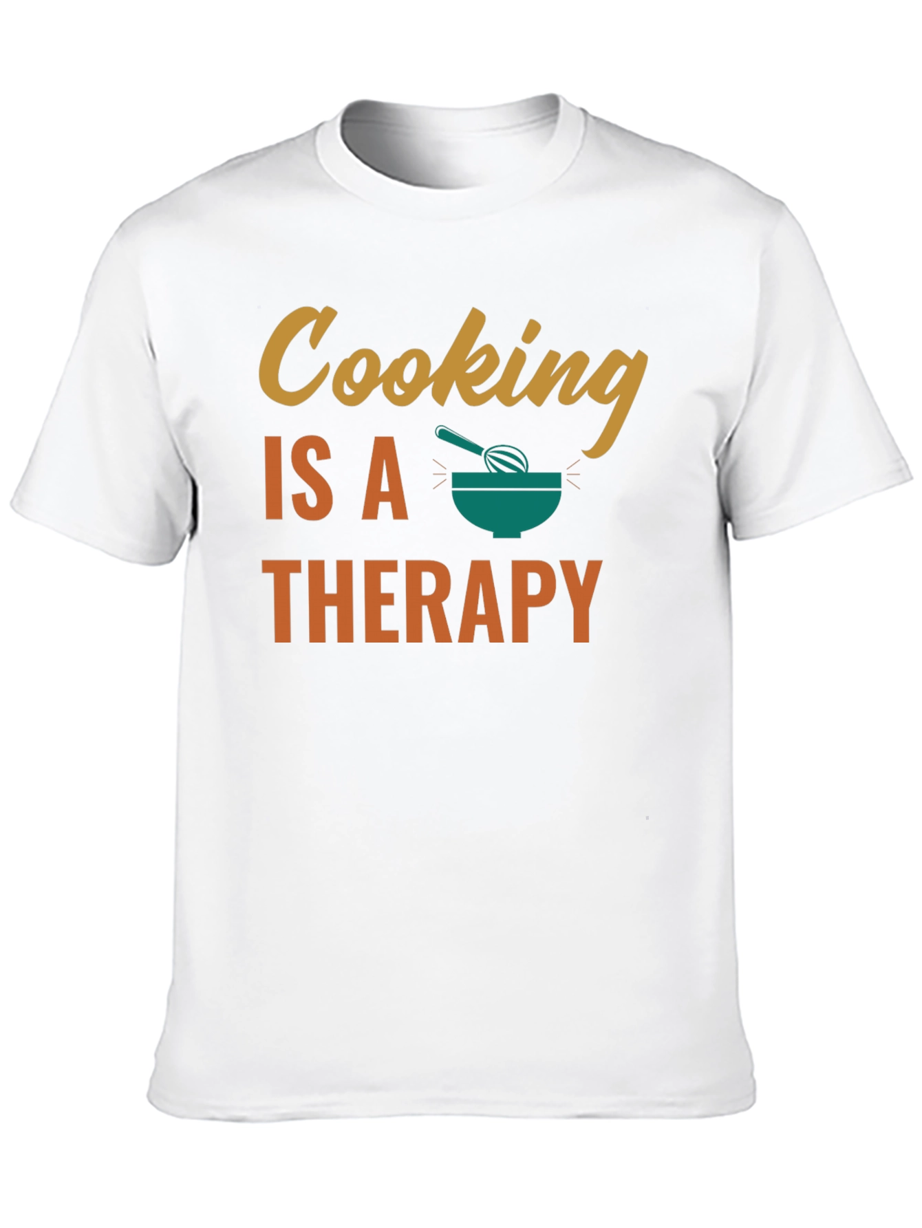 Black Cooking is Therapy T-Shirt - Black Cotton Tee view 10