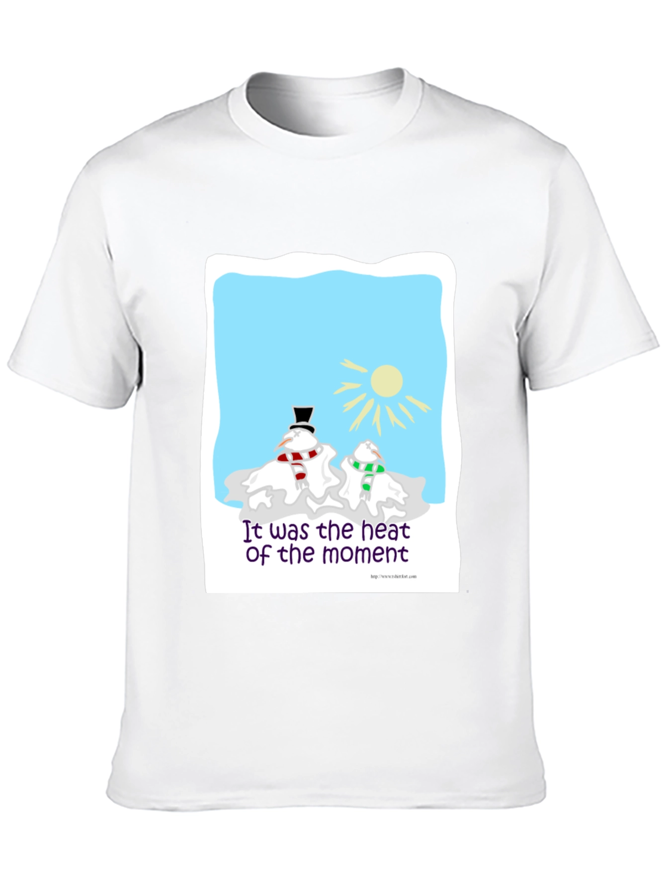Black Humorous Melting Snowman T-Shirt view 10