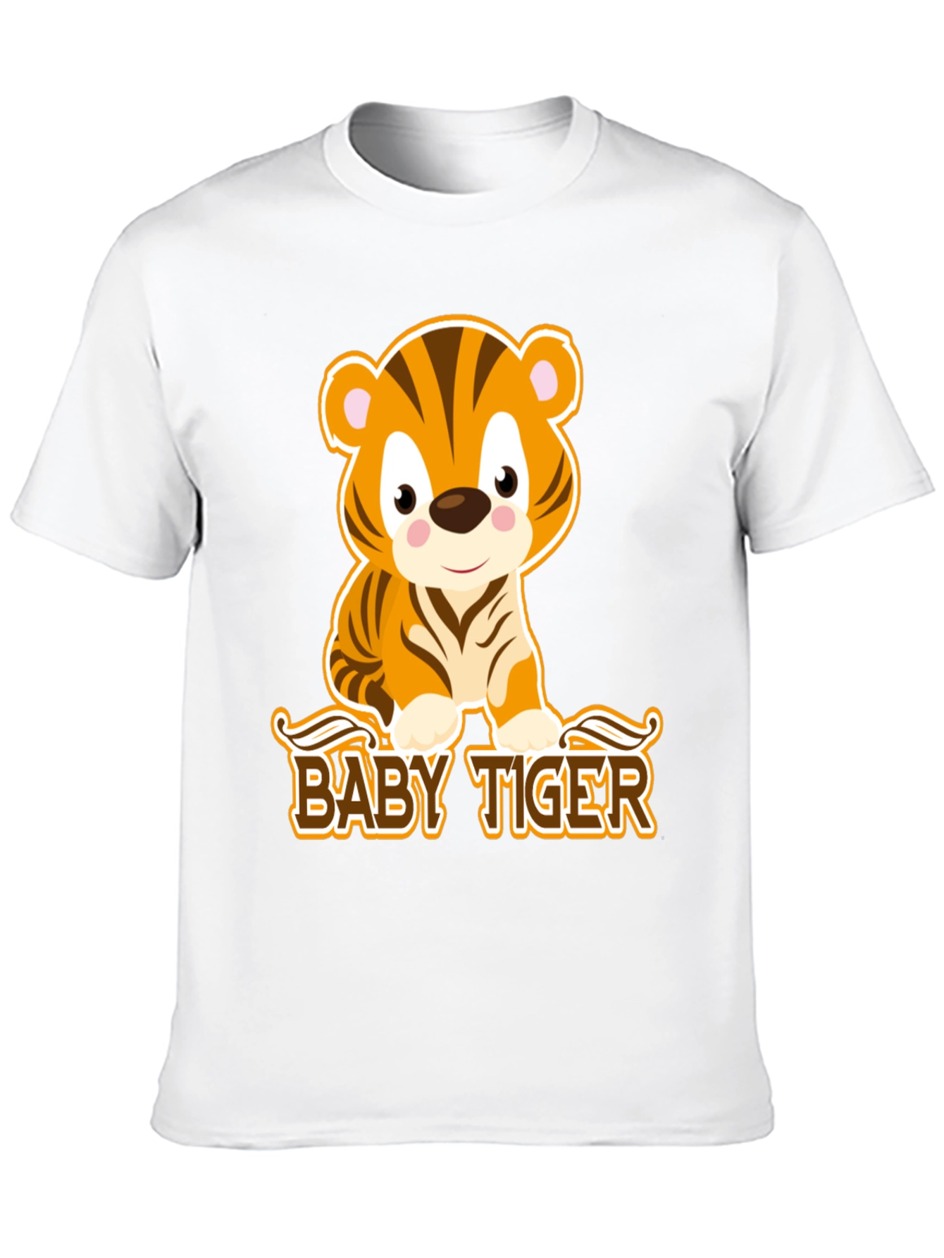 Black Cute Baby Tiger Graphic Tee - Black view 10