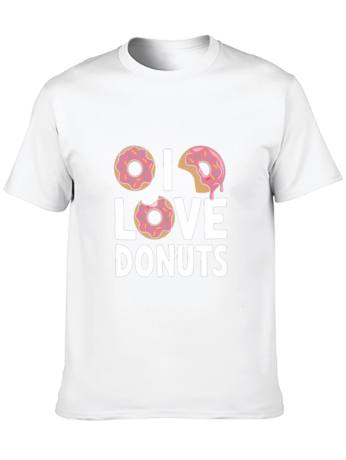 Black I Love Donuts Graphic T-Shirt - Black Cotton Tee view 10