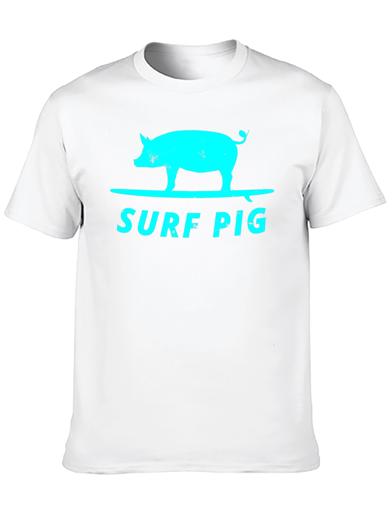 Black Surf Pig Graphic T-Shirt - Cool & Unique Design view 10