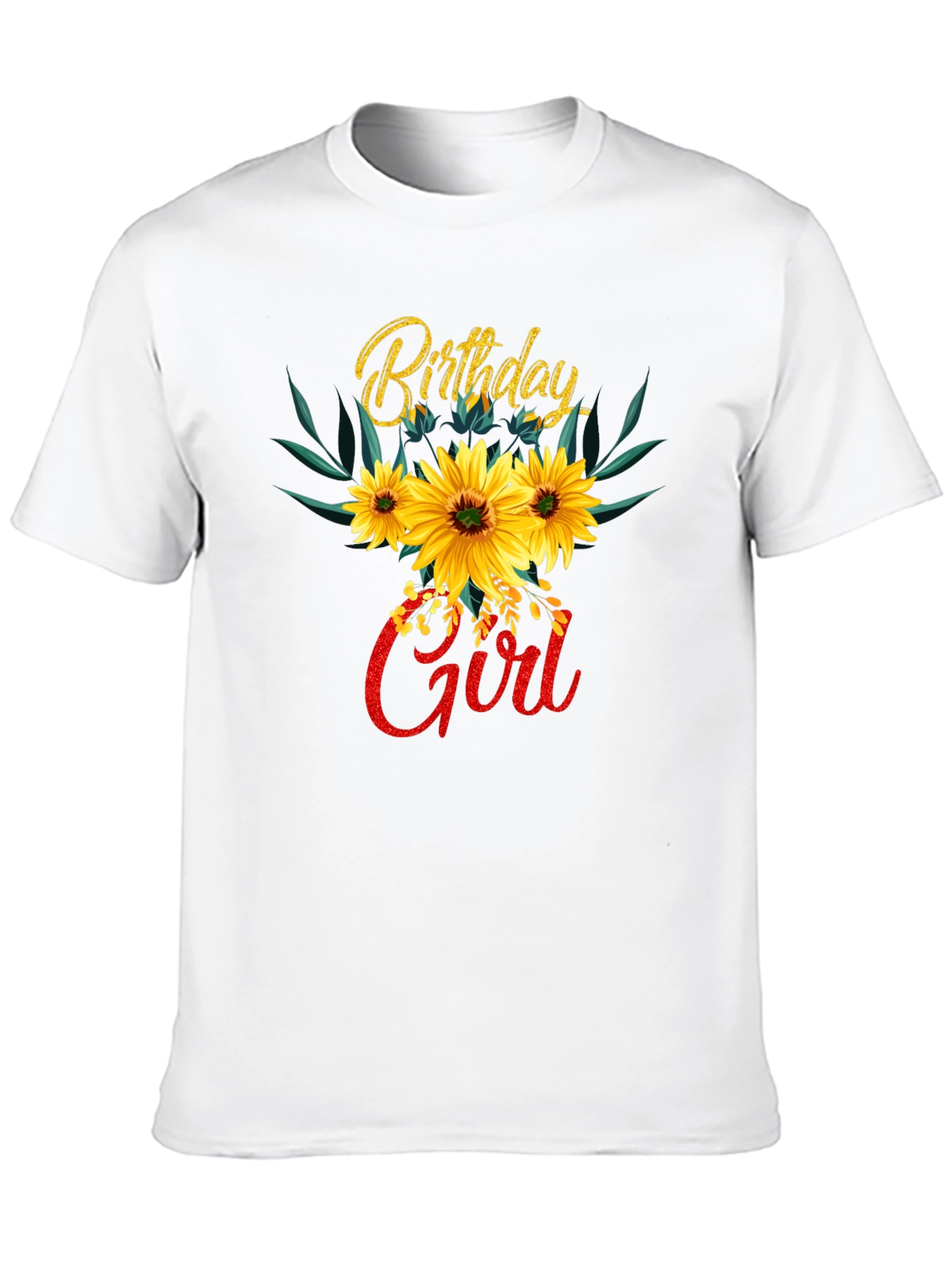 Black Birthday Girl Sunflower T-Shirt view 10