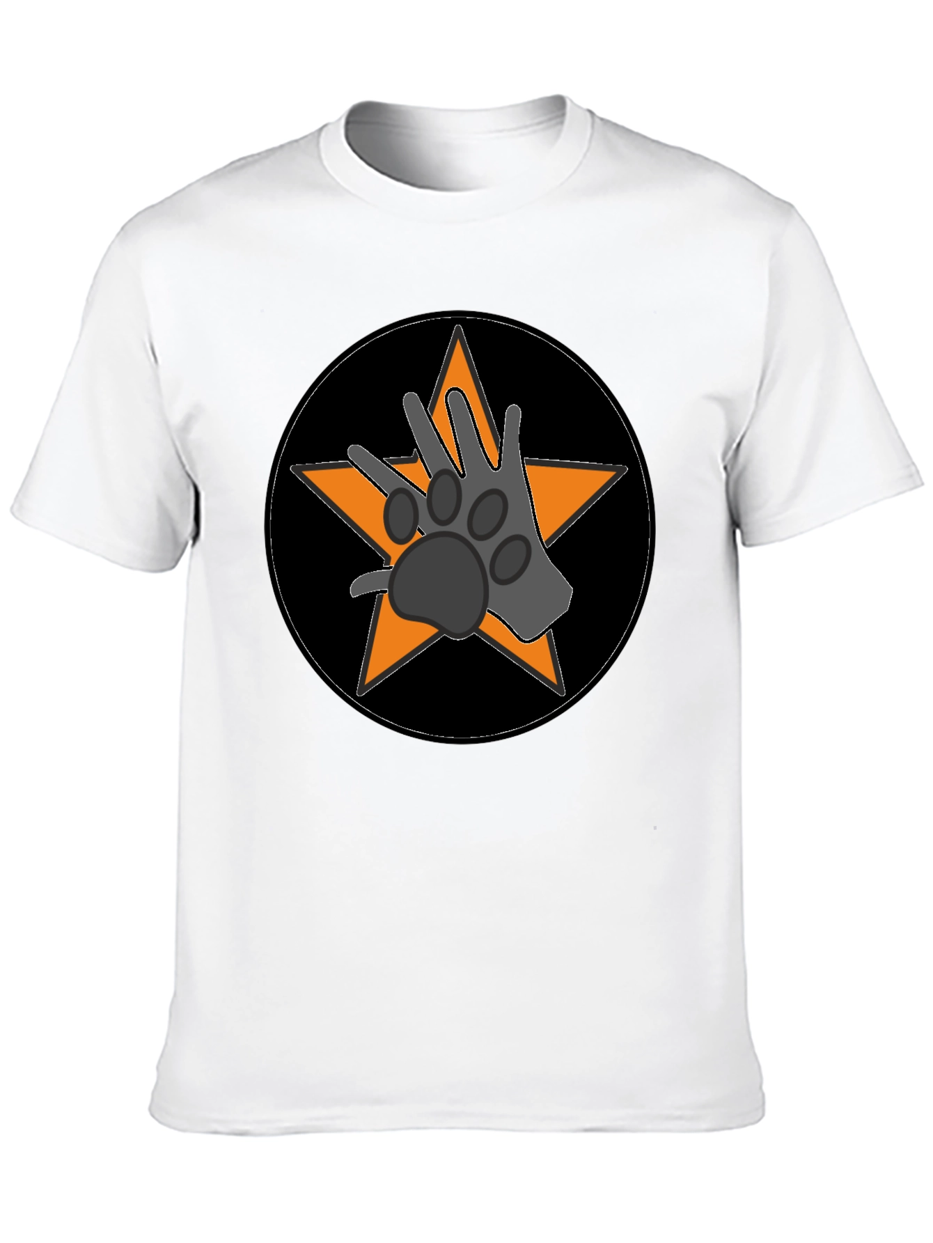 Black Paw Star Graphic Tee - Black Cotton Blend view 10