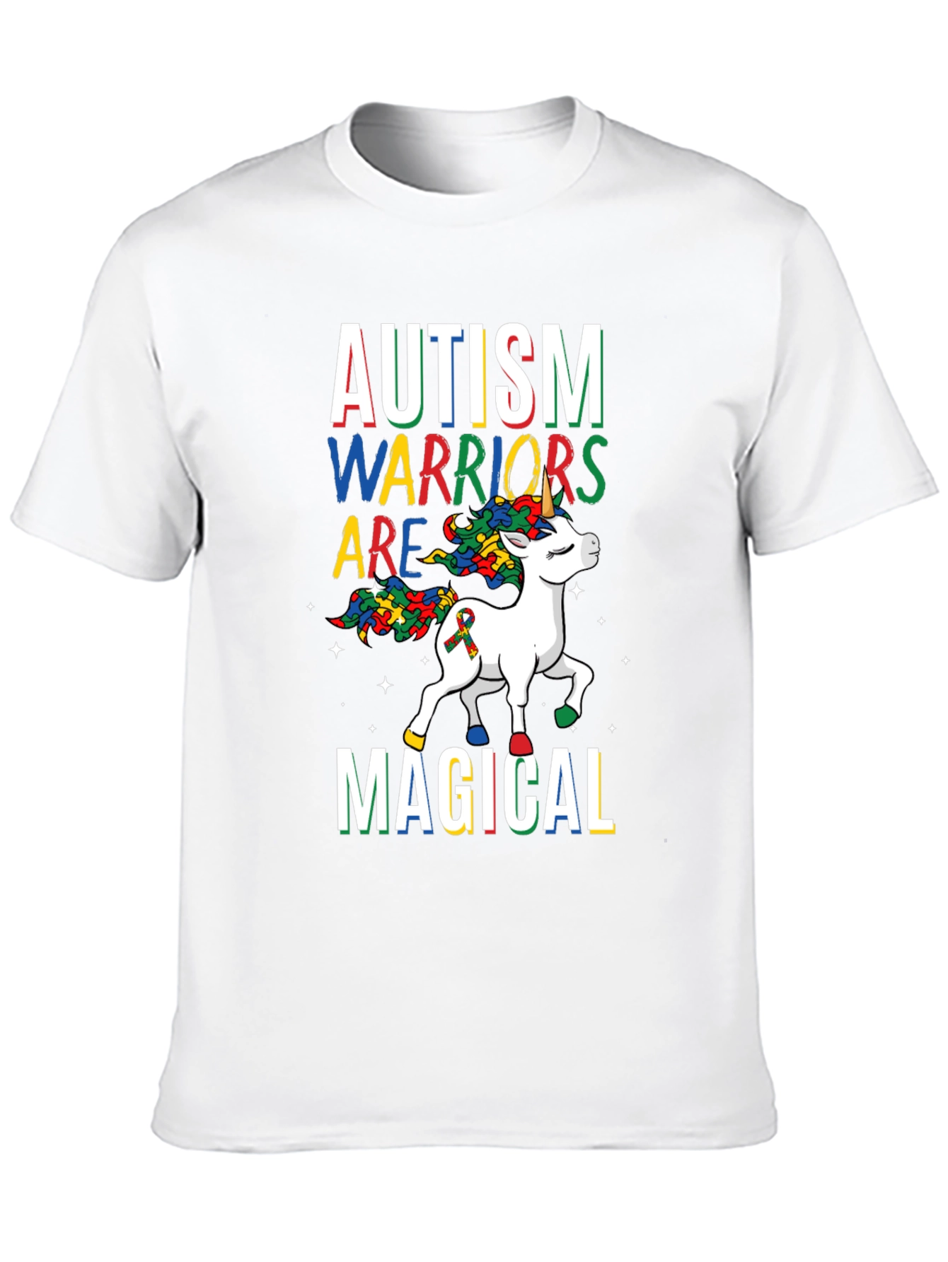 Black Autism Warriors Magical Unicorn T-Shirt view 10