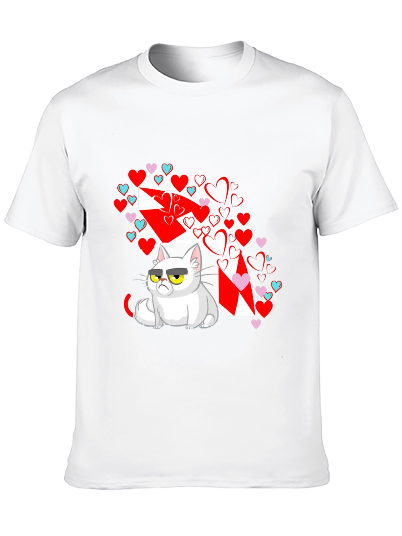 Black Grumpy Cat Valentines T-Shirt view 10