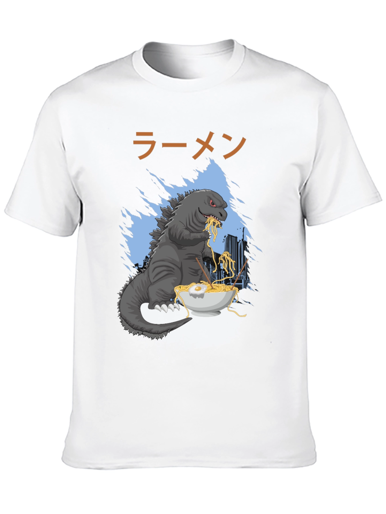 Godzilla Ramen T-Shirt: Monster Eating Noodles - 10