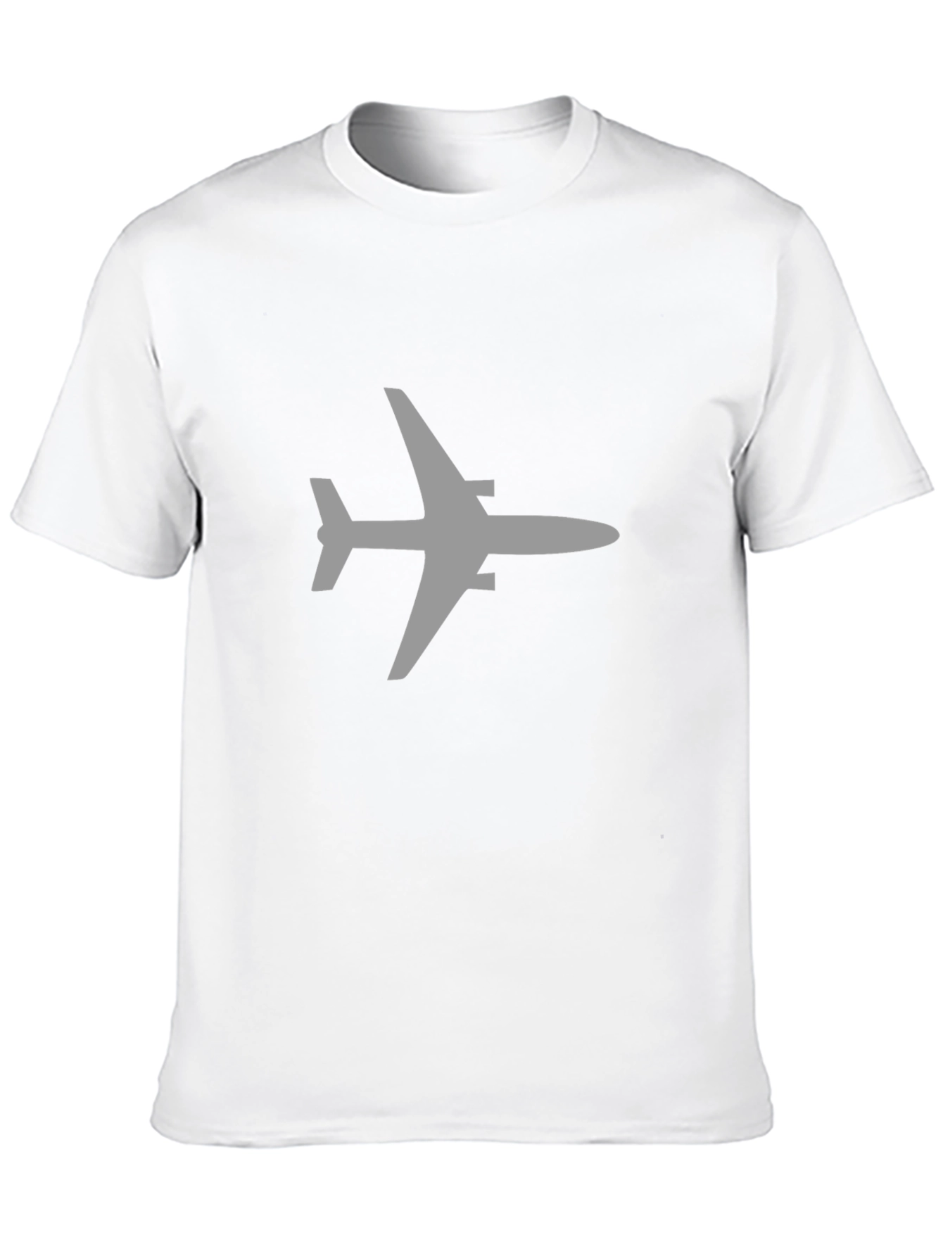 Airplane Graphic Tee - Black Cotton Blend Casual Shirt - 10