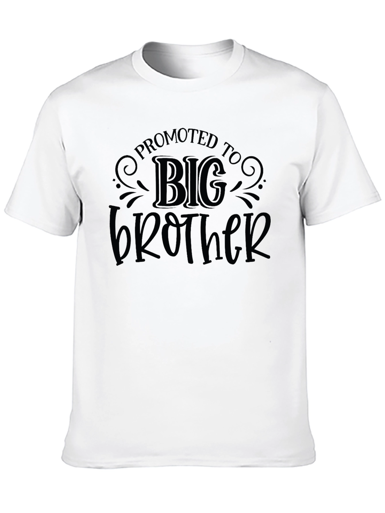 Black Promoted to Big Brother Graphic Tee - Black Cotton T-Shirt view 10