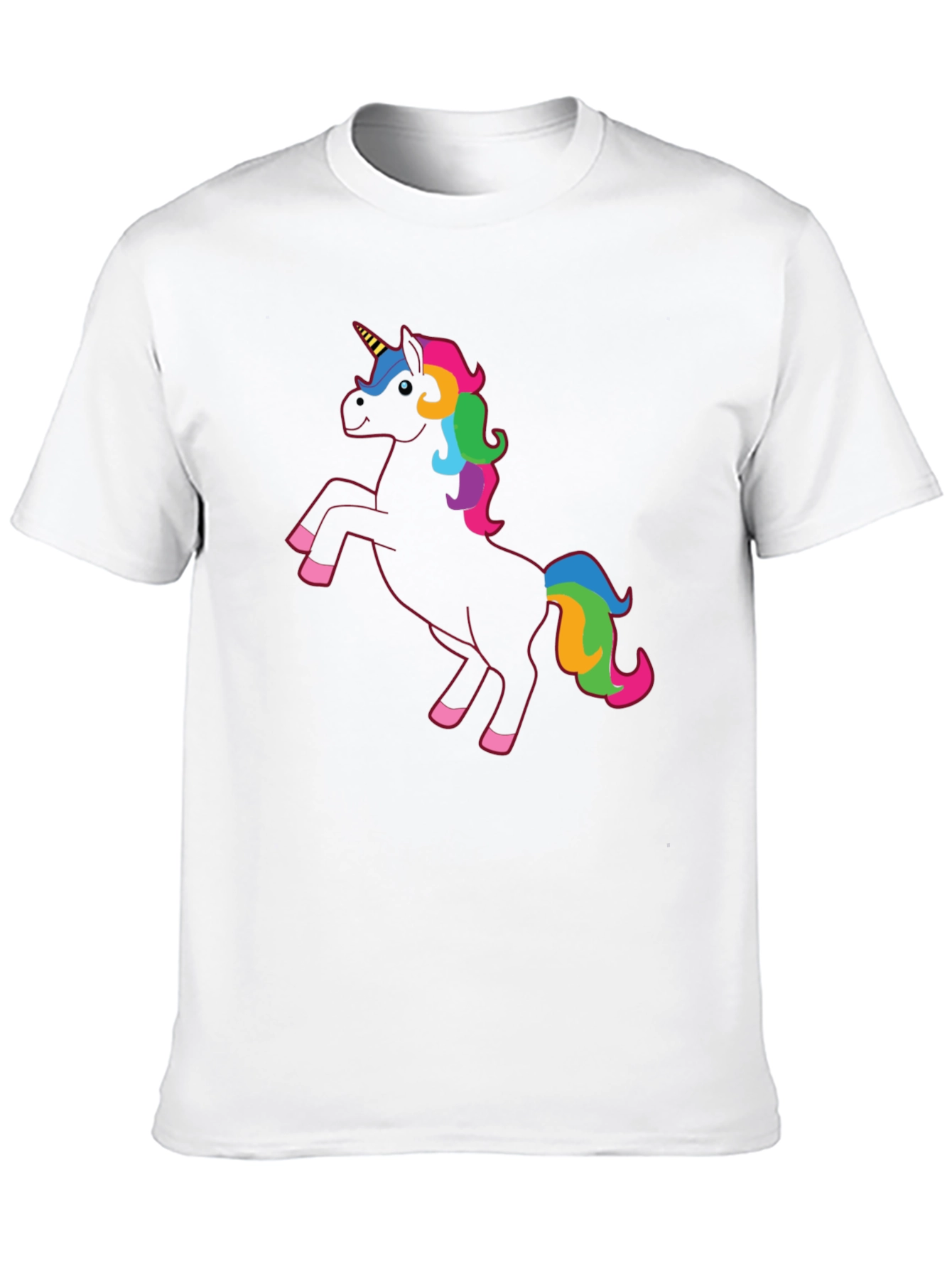 Black Black Unicorn Rainbow Mane T-Shirt view 10