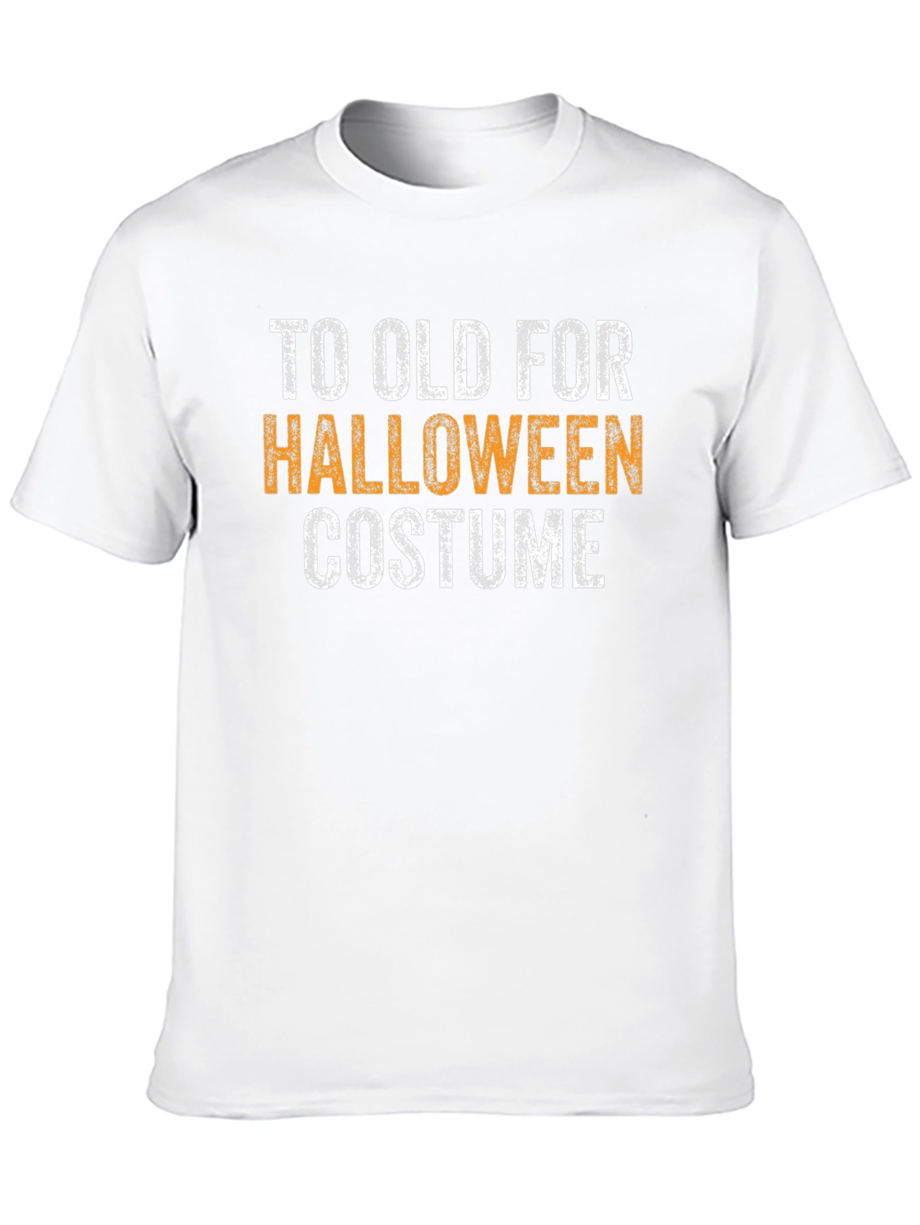 Black Funny Halloween T-Shirt - Too Old For Costume Tee view 10