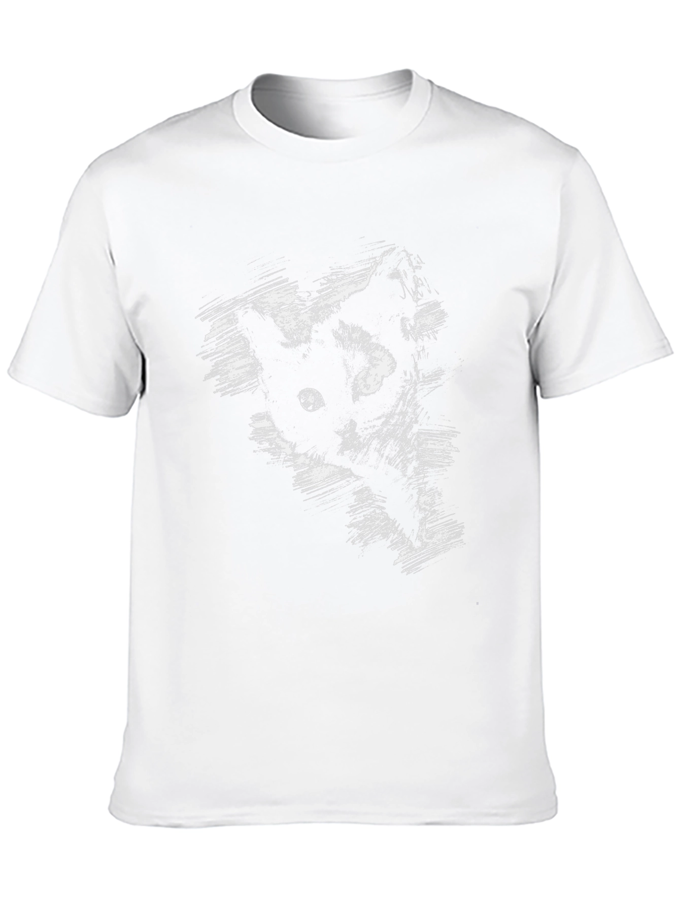 Black Brushstroke Cat Graphic Black T-Shirt view 10