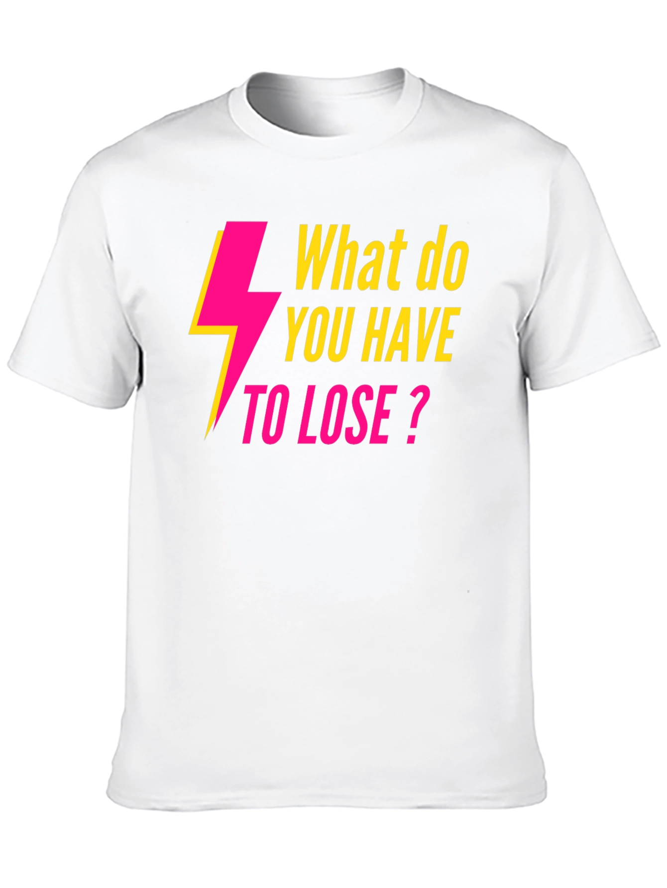 Black Electric Pink 'What to Lose?' Black T-Shirt view 10