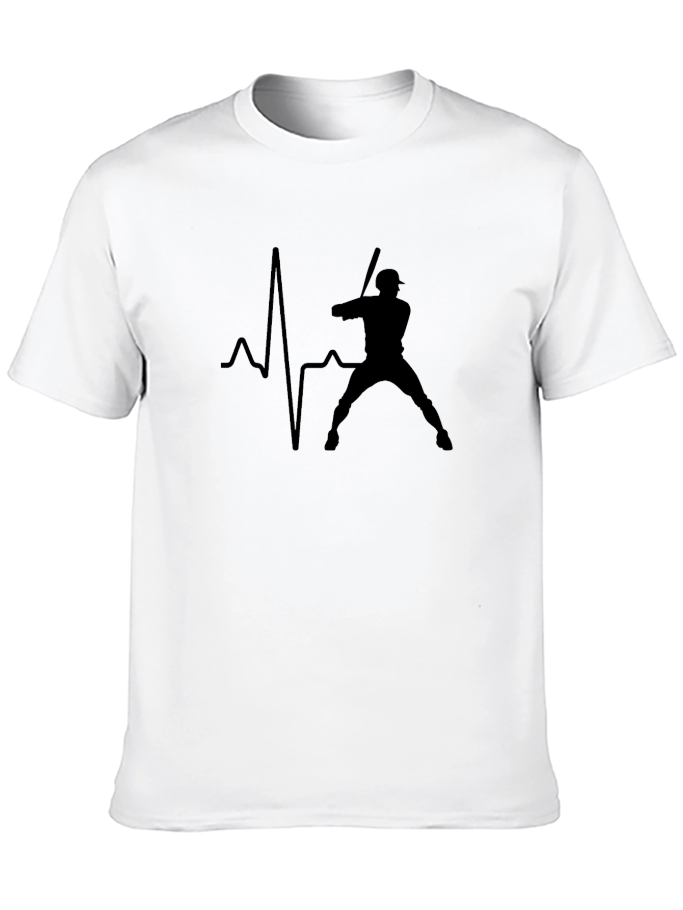 Black Baseball Heartbeat Graphic Tee - Black view 10