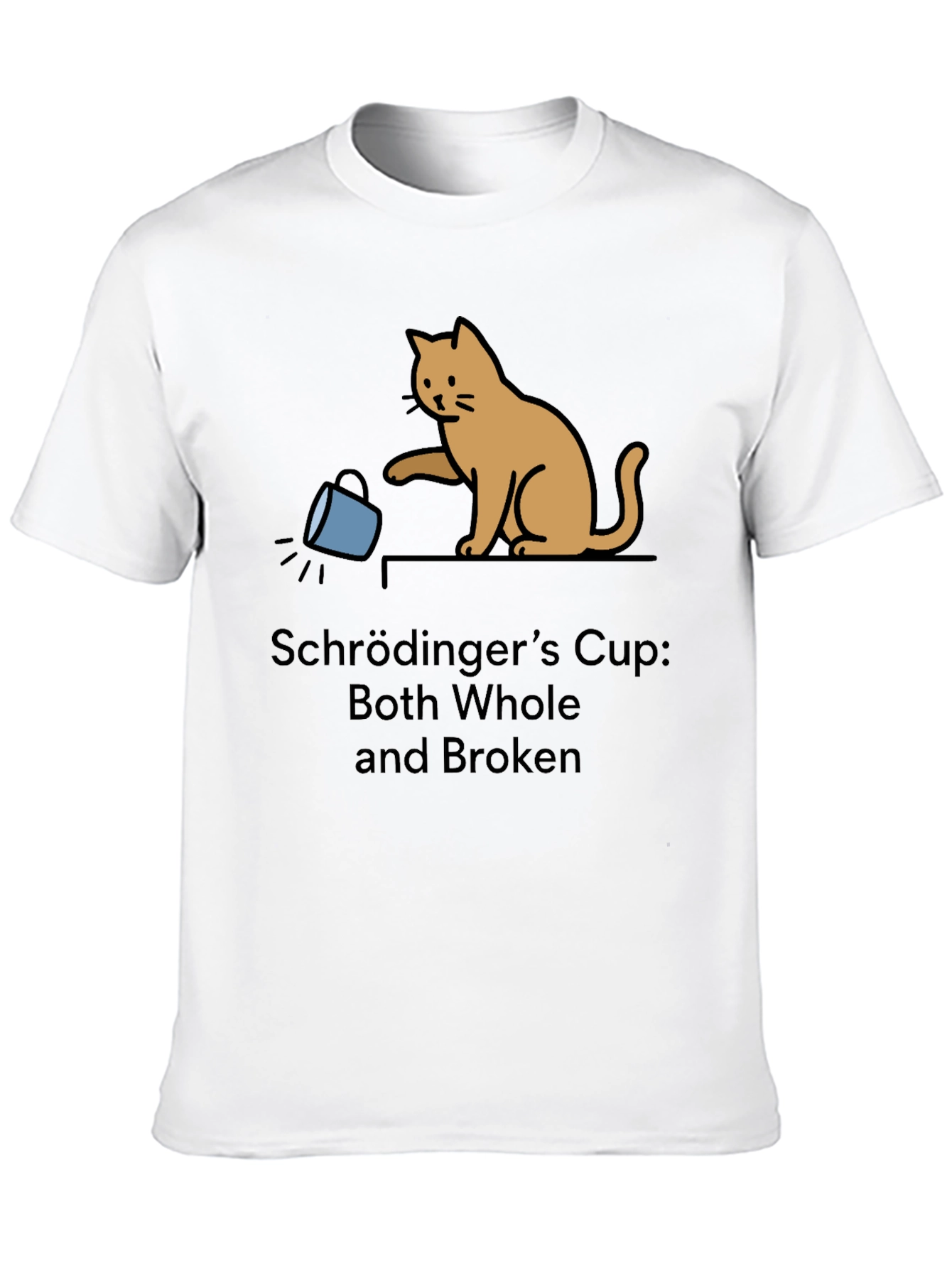 Black Schrödinger's Cup Funny Graphic Tee - Cat Lover view 10