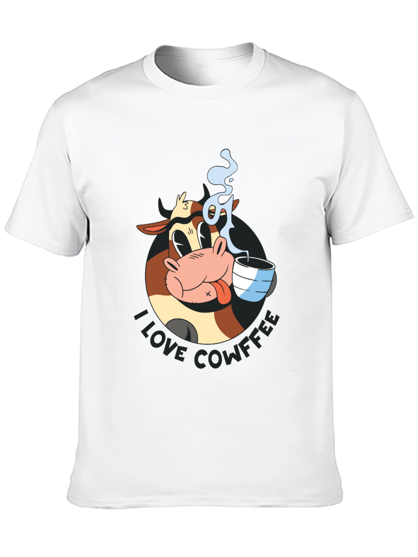 Black Cowffee T-Shirt - Cartoon Cow Coffee Lover Tee view 10