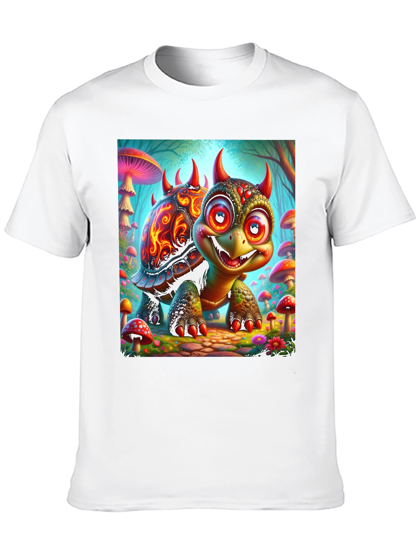 Black Turtle Devil Cartoon Graphic Tee view 10