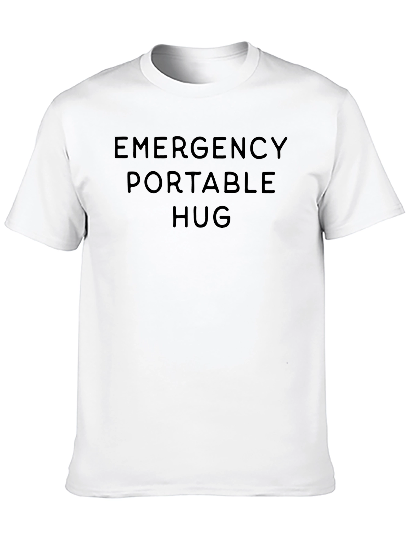 Black Emergency Portable Hug T-Shirt - Soft Comfort Tee view 10