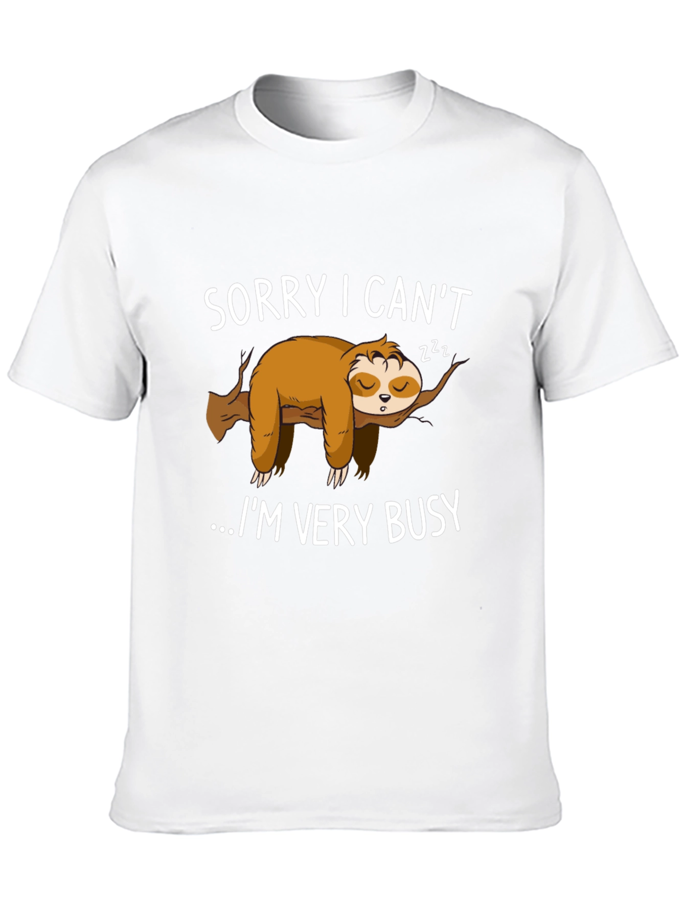 Black Lazy Sloth Graphic T-Shirt - Sorry I Can't... view 10