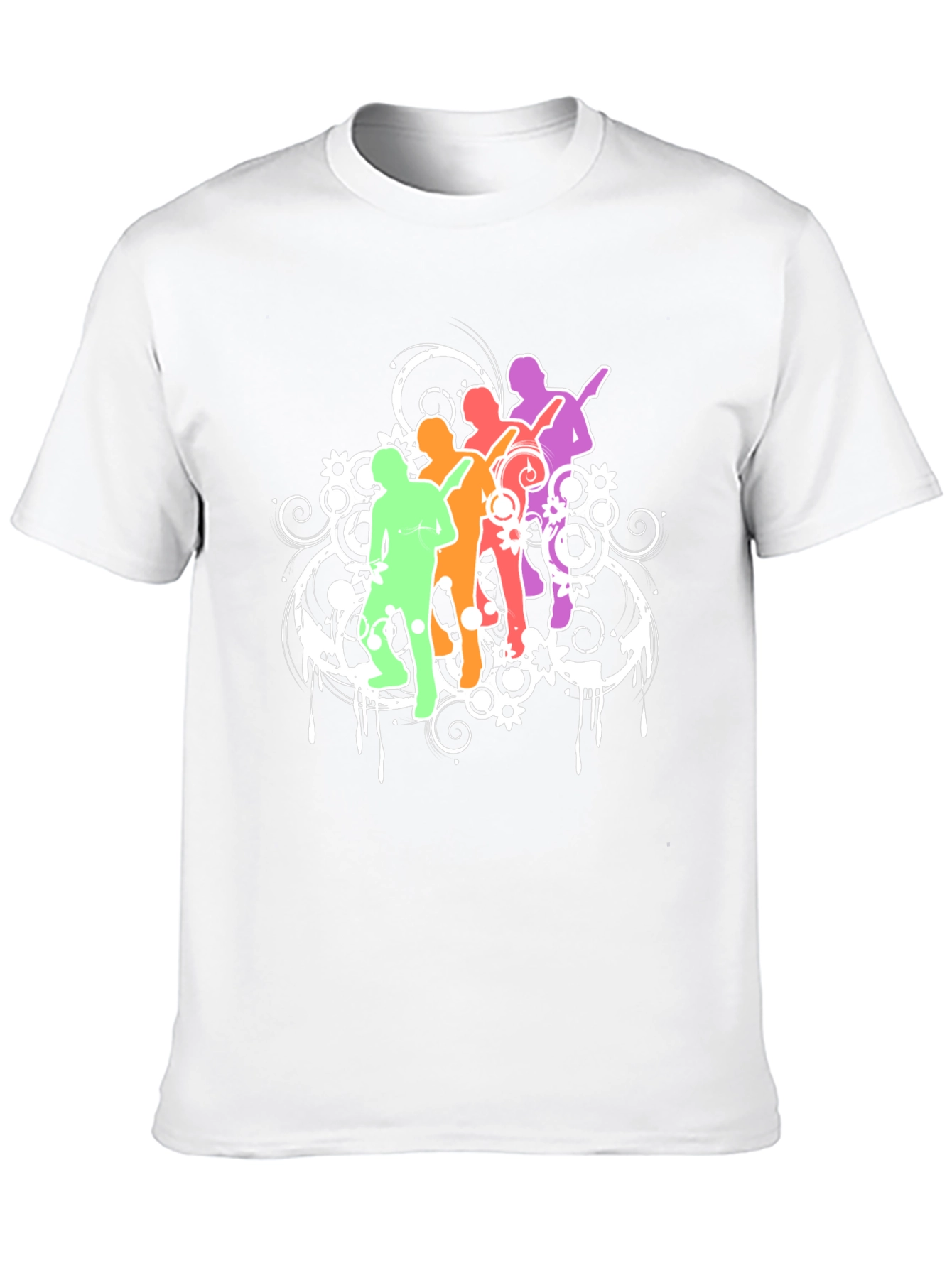 Black Colorful Music Band Graphic Black T-Shirt view 10
