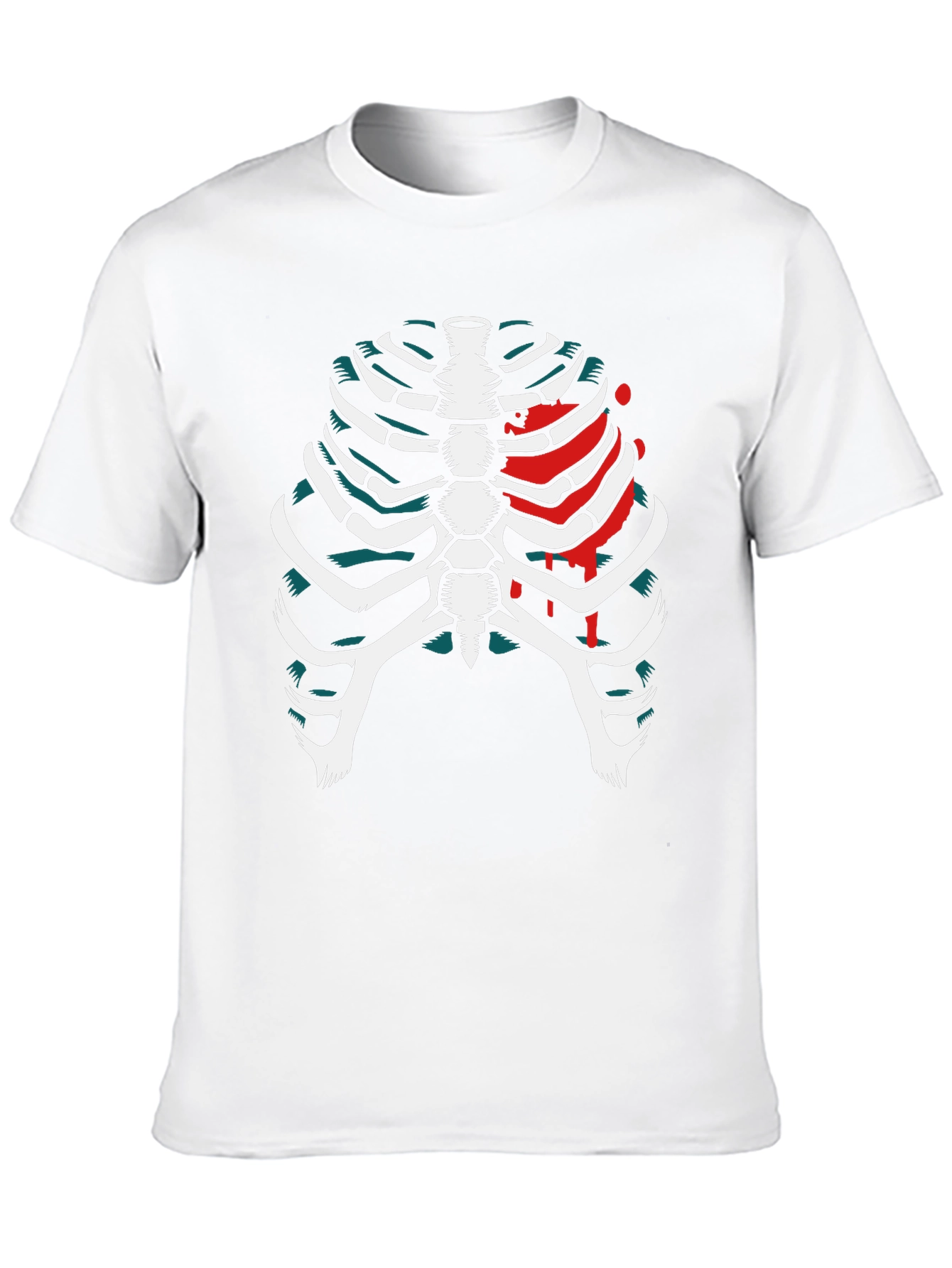 Black Skeleton Rib Cage Graphic T-Shirt view 10