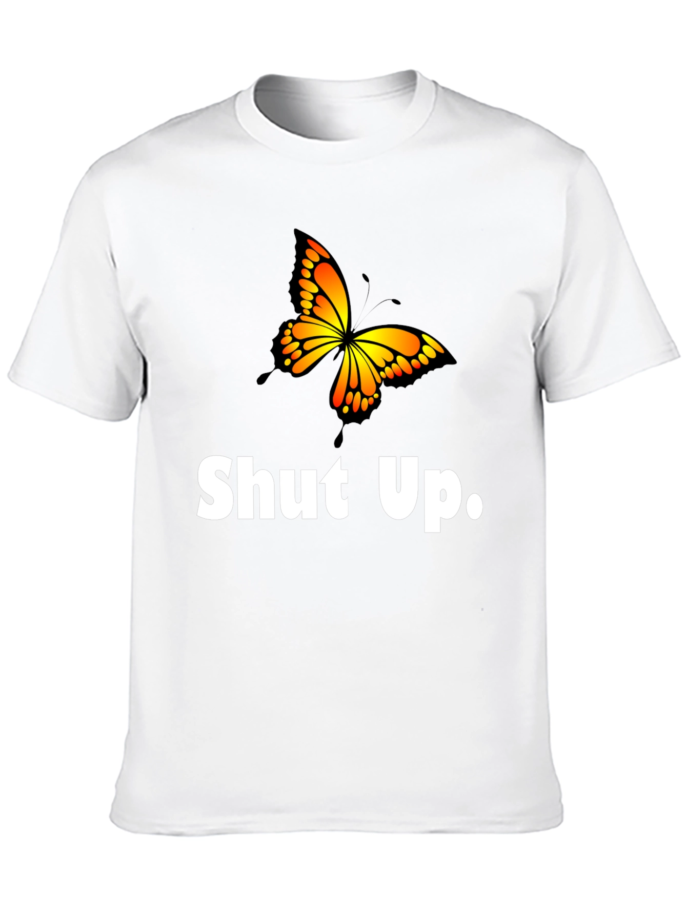 Black Shut Up Butterfly Graphic T-Shirt view 10