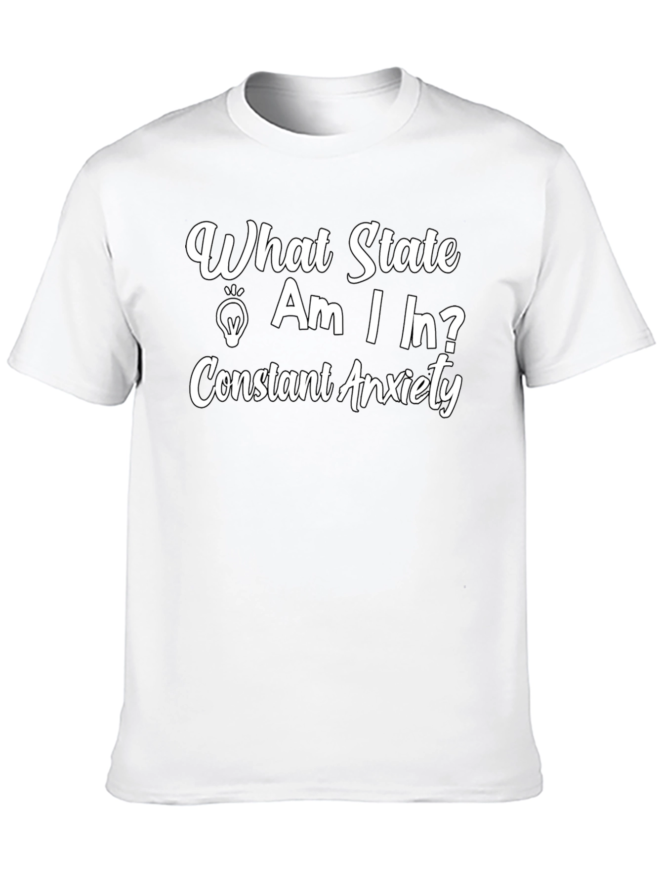 Black Constant Anxiety T-Shirt - Humorous Graphic Tee view 10